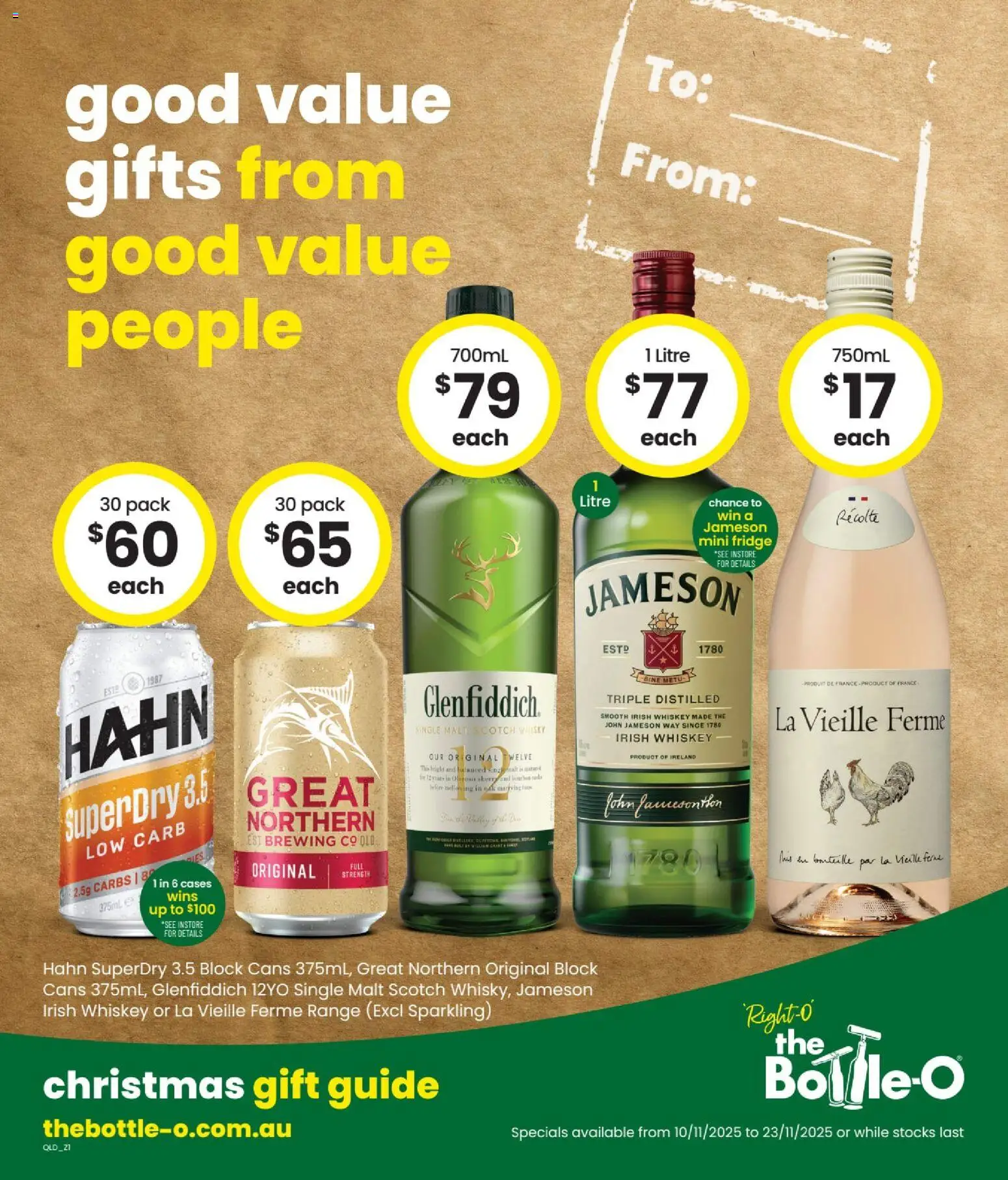 The Bottle-O catalogue - valid from 10.11.2025 | Page: 1 | Products: Whiskey, Scotch, Fridge