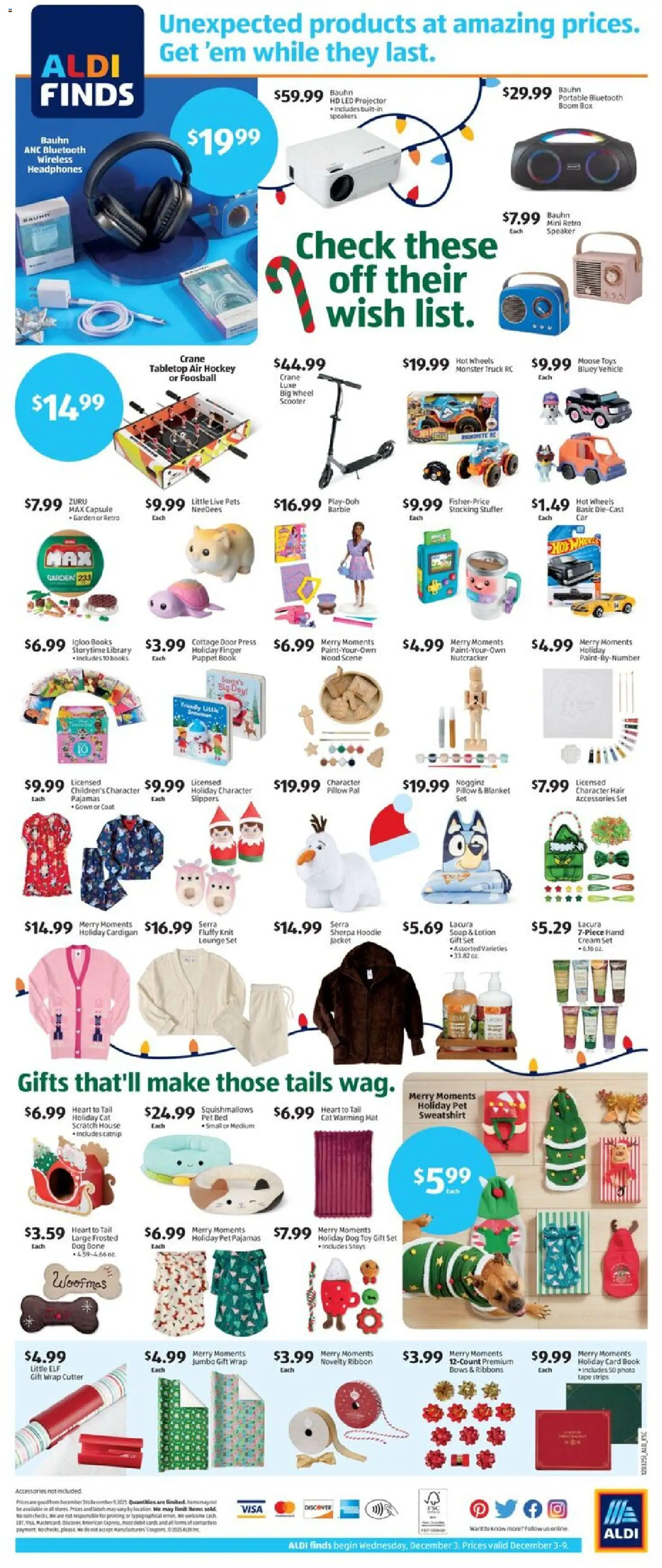 Aldi Weekly Ad - valid from 03.12.2025 | Page: 2 | Products: Blanket, Ribbons, Hoodie, Projector