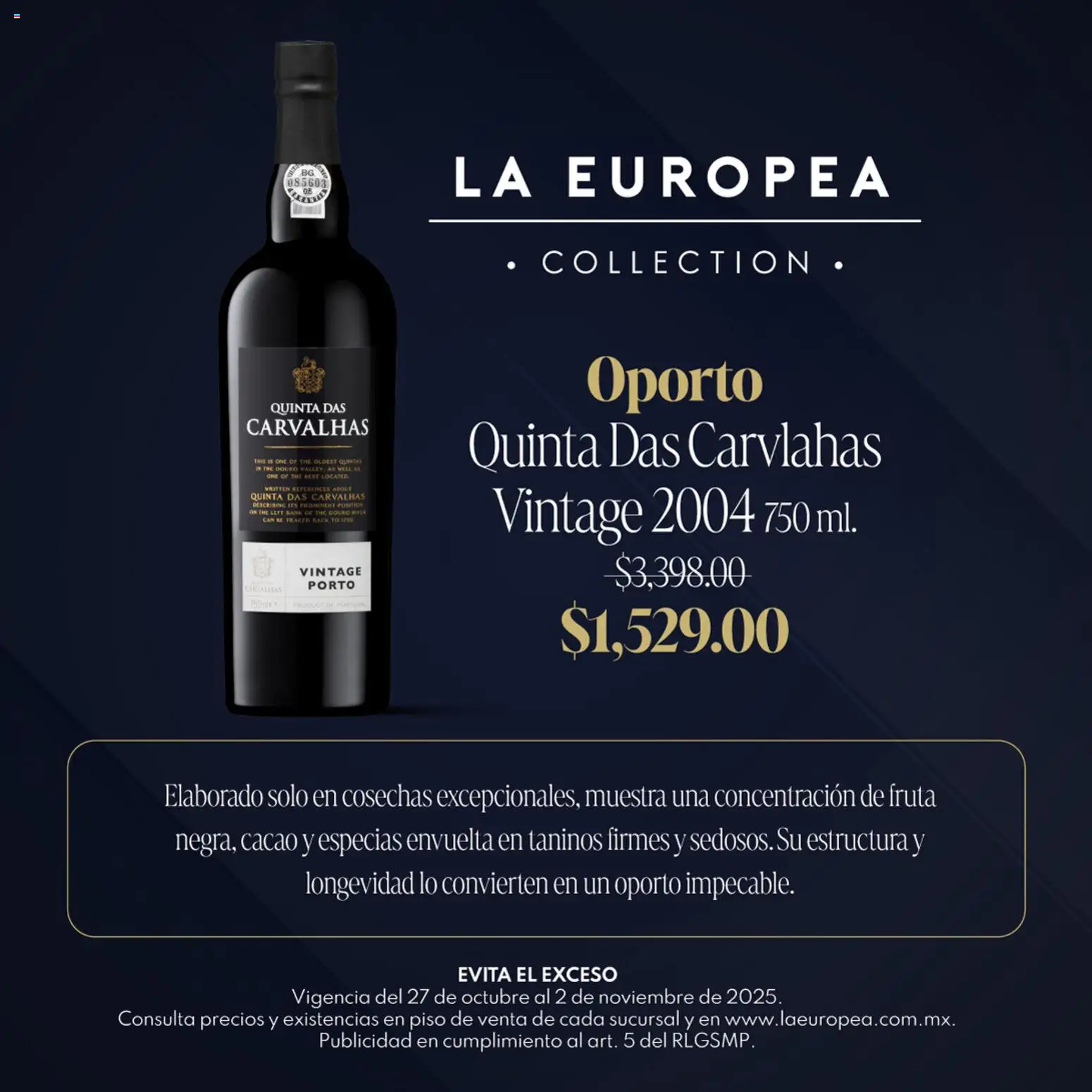 Nuevas ofertas de La Europea válidas en toda la República Mexicana desde el 27.10.2025. ¡Encuentra las mejores ofertas en La Europea catálogo Grandes vinos! | Página: 7 | Productos: Cacao