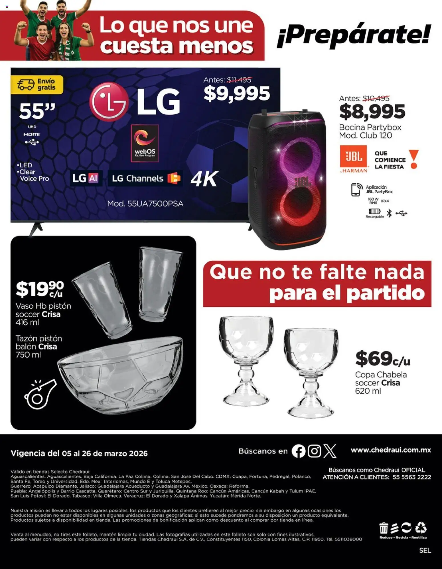 Nuevas ofertas de Chedraui válidas en toda la República Mexicana desde el 05.03.2026. ¡Encuentra las mejores ofertas en  Chedraui folleto Llevarte más cuesta menos! | Página: 16 | Productos: Bocina, Té