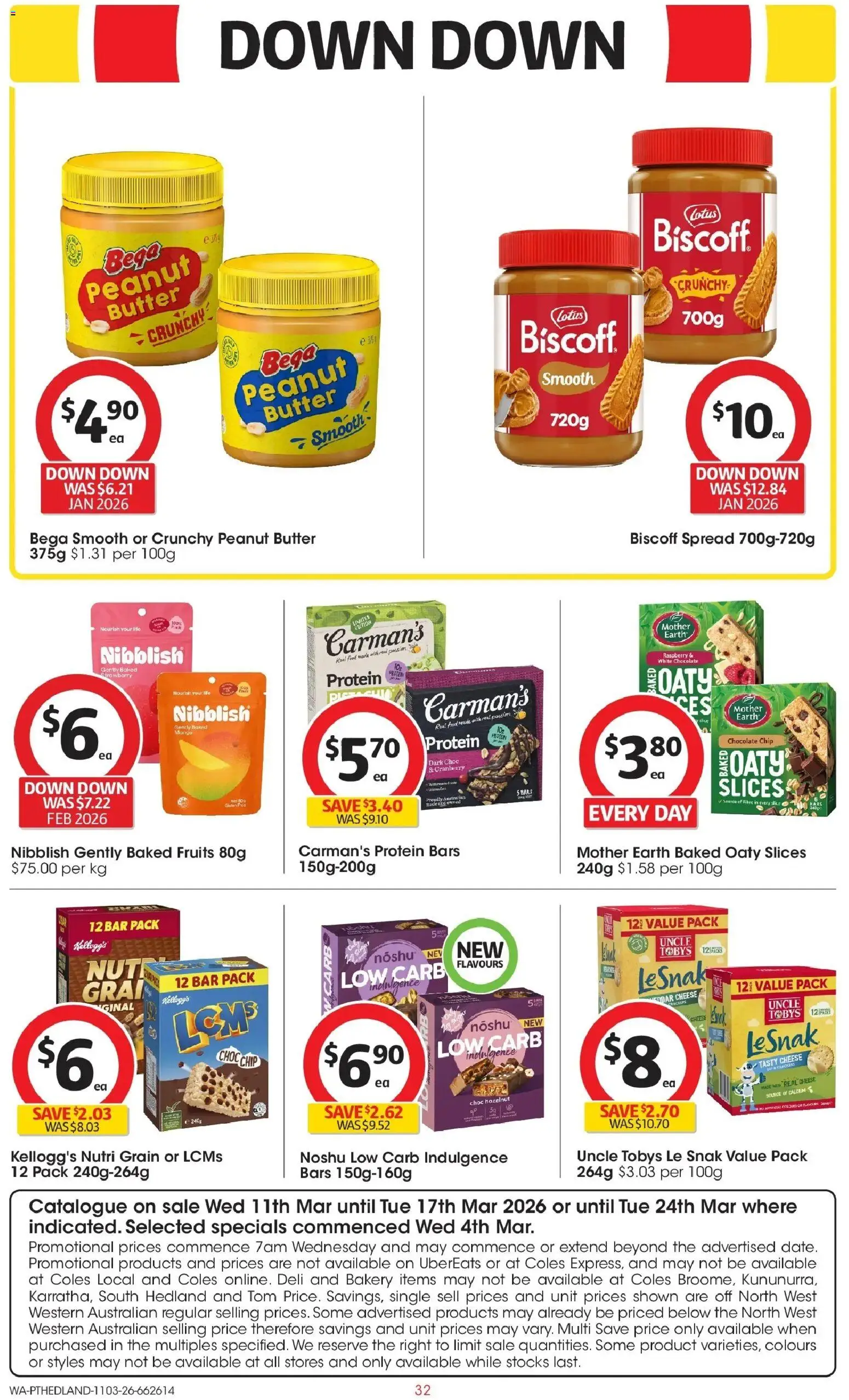 Coles catalogue - valid from 11.03.2026 | Page: 32 | Products: Butter, Fruits, Mango, Bakery