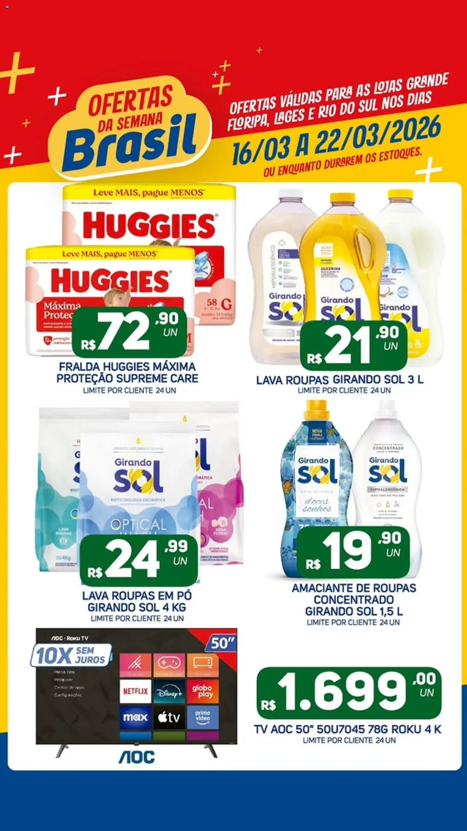 Brasil Atacadista Folheto - válido de 16.03.2026 | Página: 5 | Produtos: Amaciante de roupas, Girando sol, Roupas, Amaciante