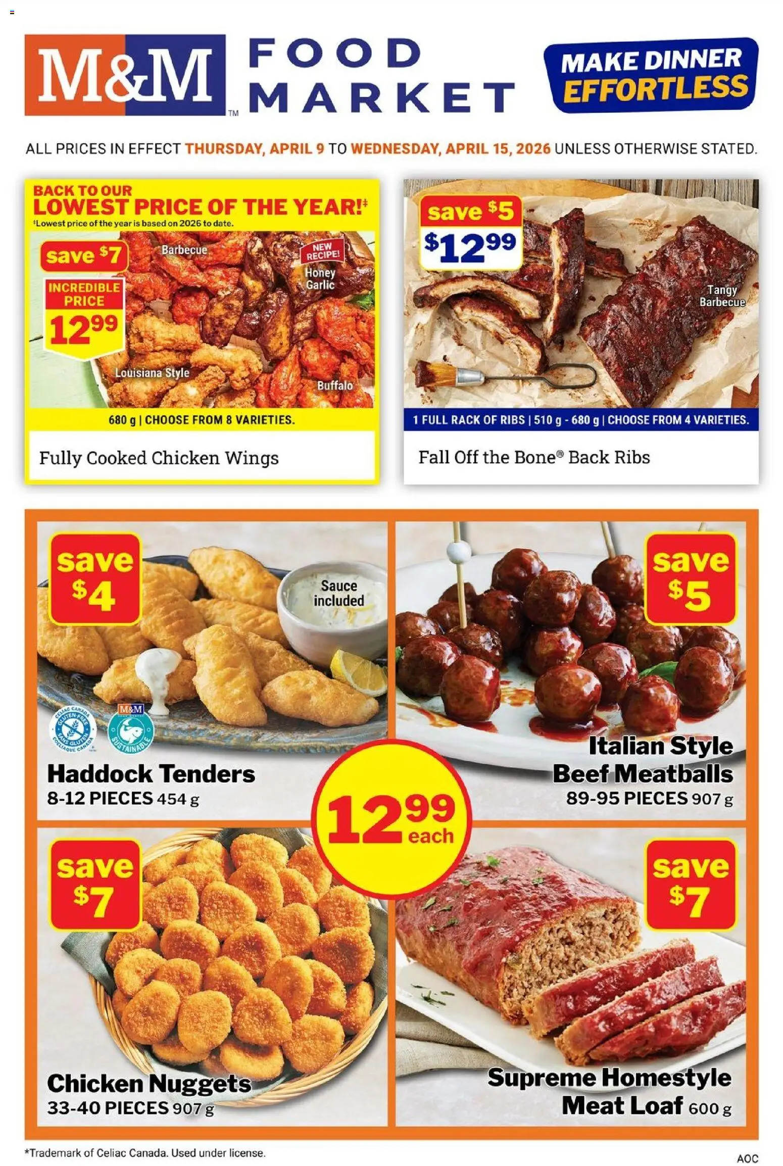 M&M Food Market flyer valid from 09.04.2026 | Page: 1 | Products: Beef, Chicken wings, Chicken