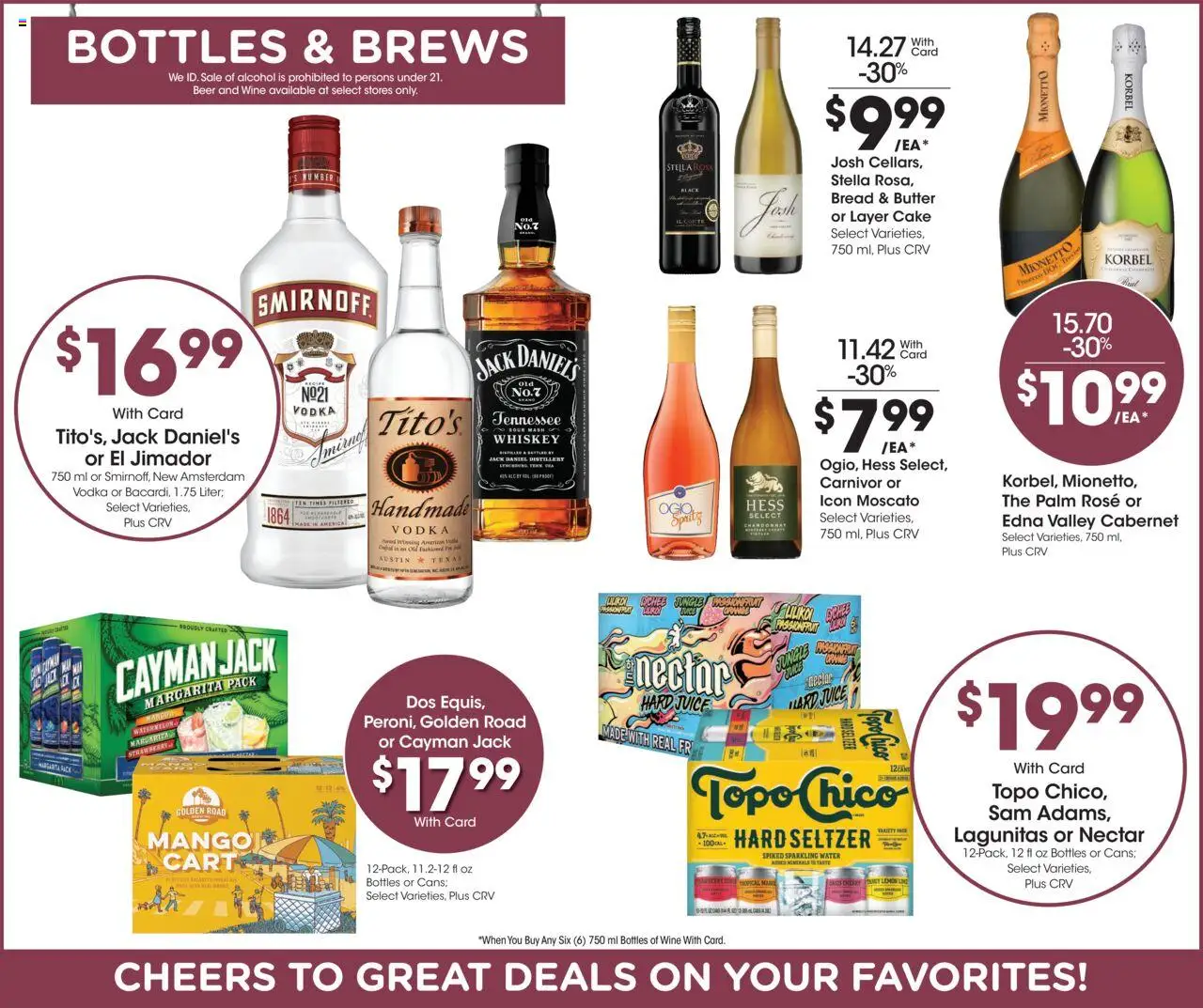 Ralphs Weekly Ad - CA - valid from 06.08.2025 | Page: 11 | Products: Whiskey, Water, Lemon, Watermelon