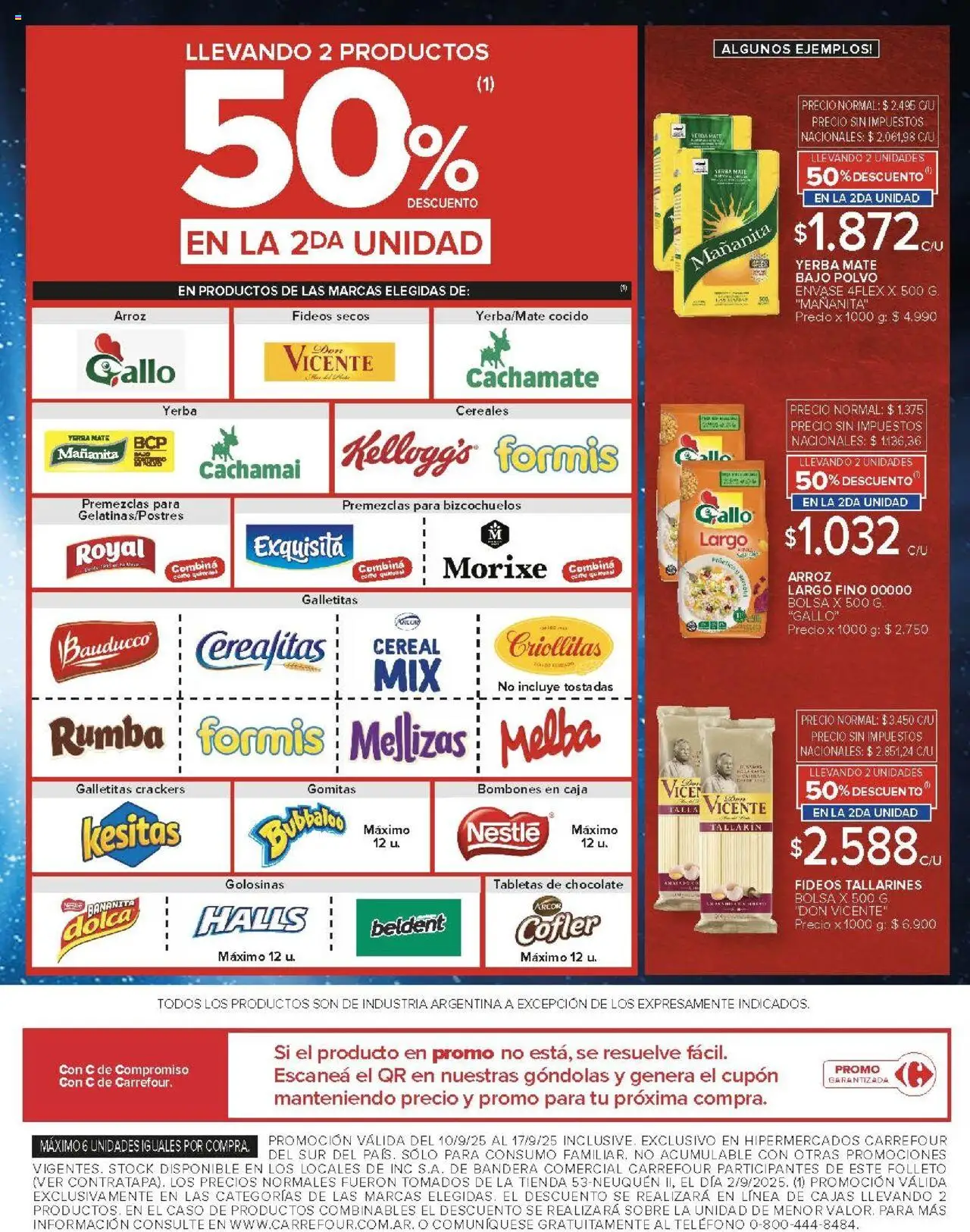 Carrefour ofertas - Chubut │ válido desde el 10.09.2025 | Página: 3 | Productos: Galletitas, Caja, Yerba, Arroz