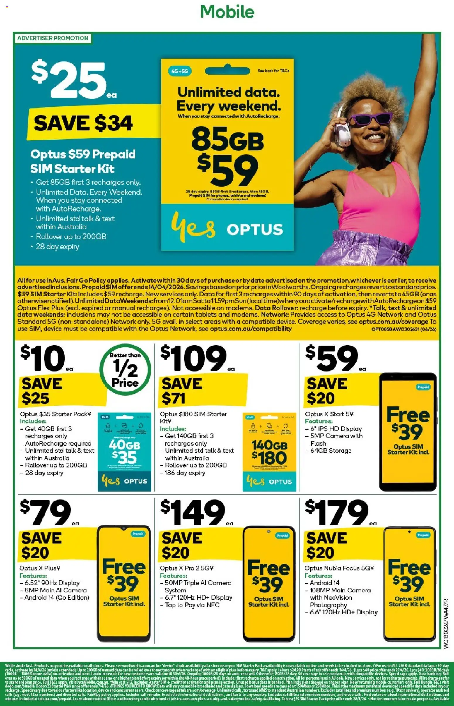 Woolworths catalogue - valid from 01.04.2026 | Page: 47 | Products: Tap, Date, Device, Mobile