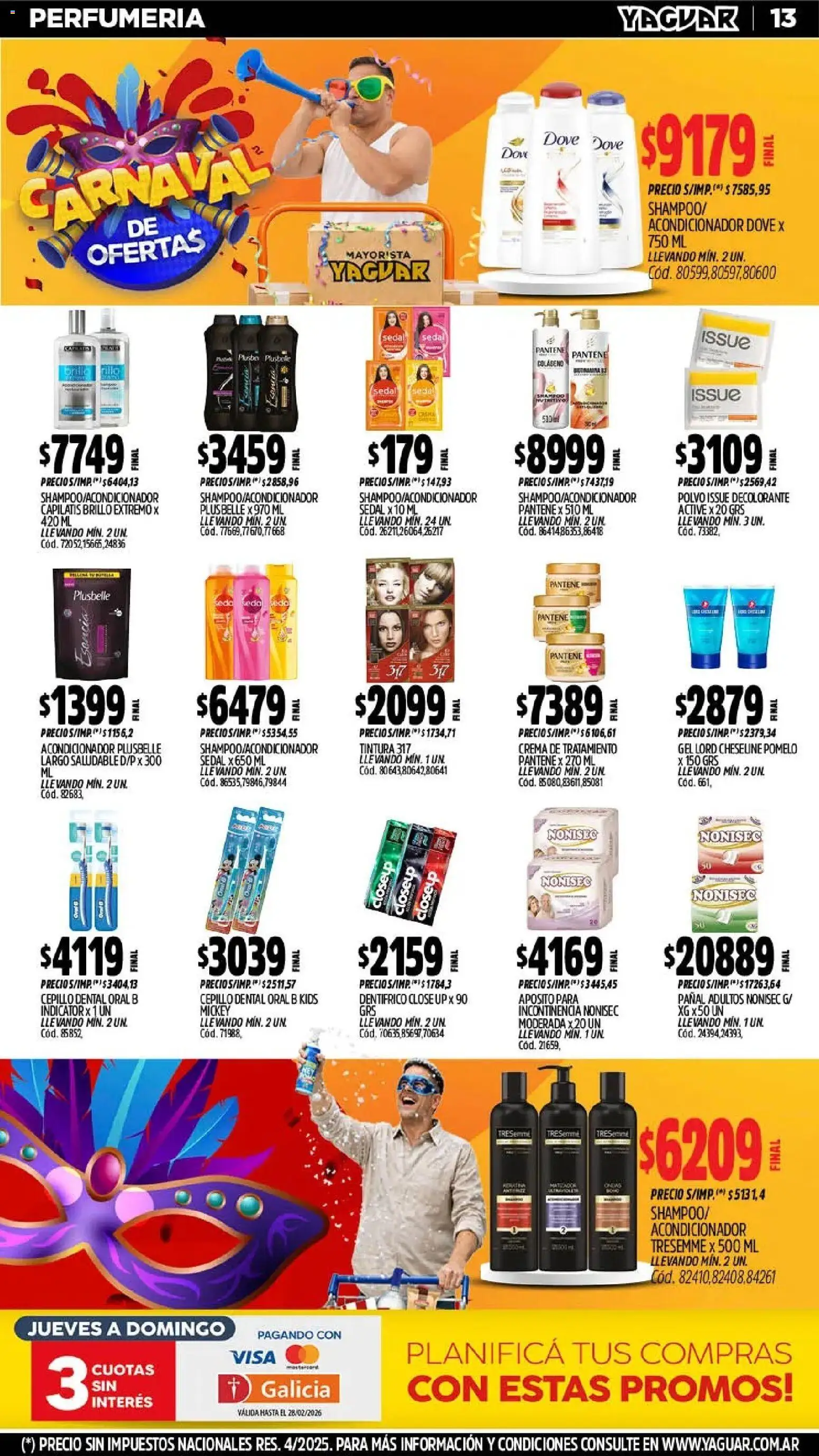 Yaguar - Oferta Semanal Salta │ válido desde el 16.02.2026 | Página: 12 | Productos: Polvo, Cepillo, Acondicionador, Crema