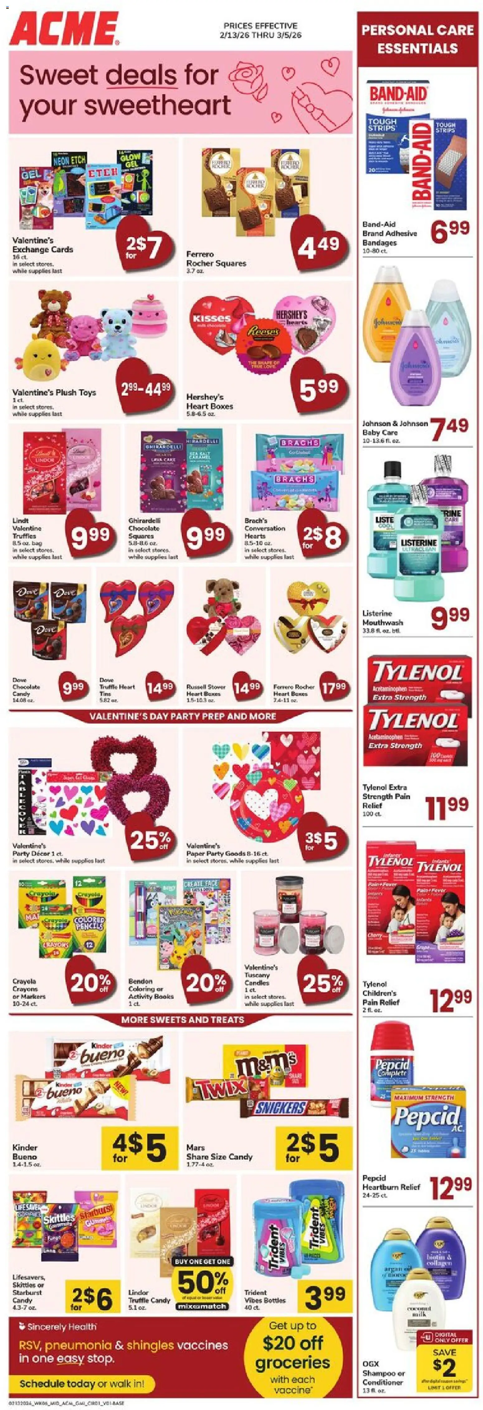 Acme Ad - valid from 13.02.2026 | Page: 1 | Products: Conditioner, Chocolate, Mouthwash, Bag