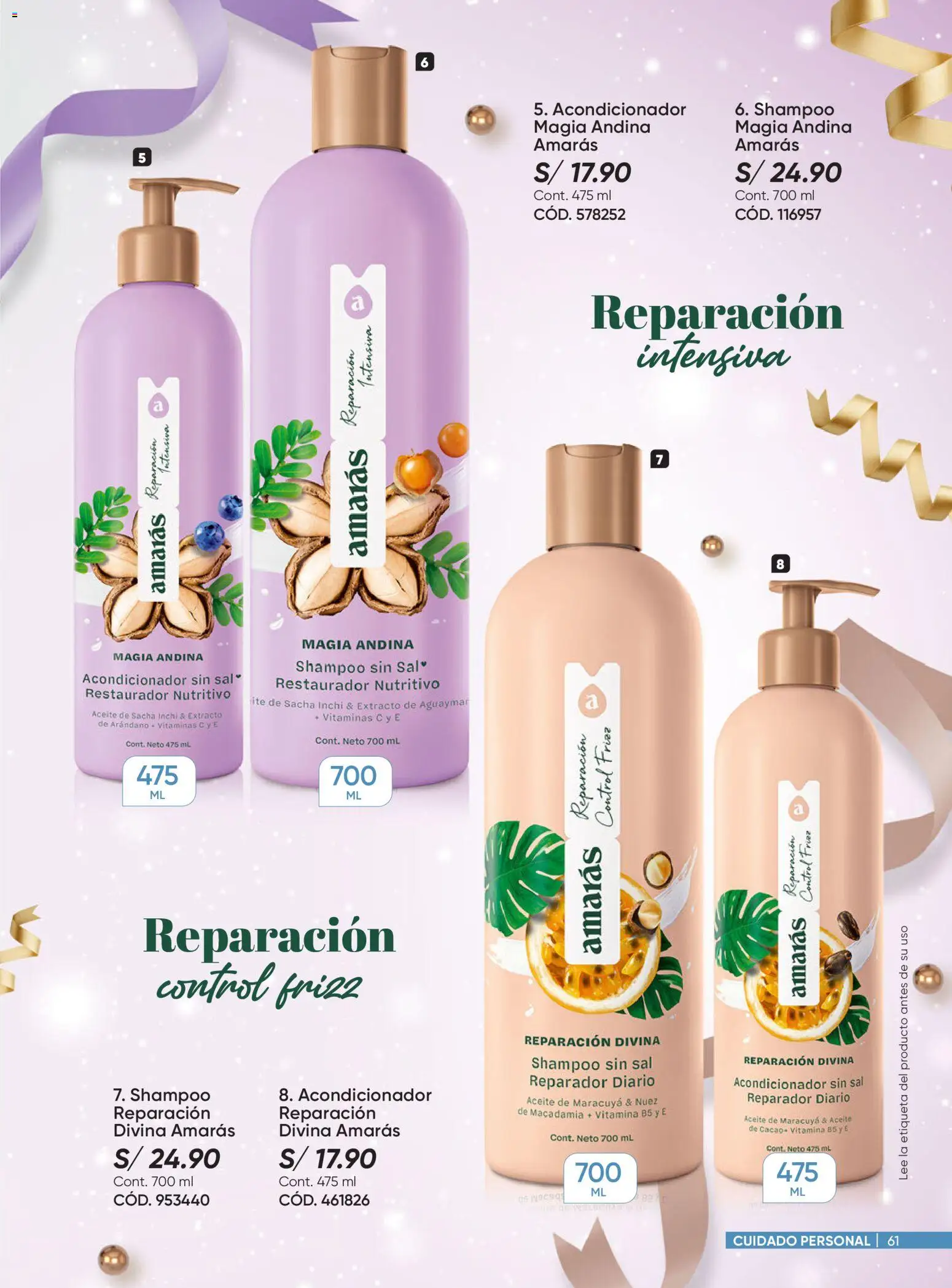 Catálogo Azzorti válido desde 03.11.2025 | Página: 61 | Productos: Shampoo, Acondicionador, Aceite