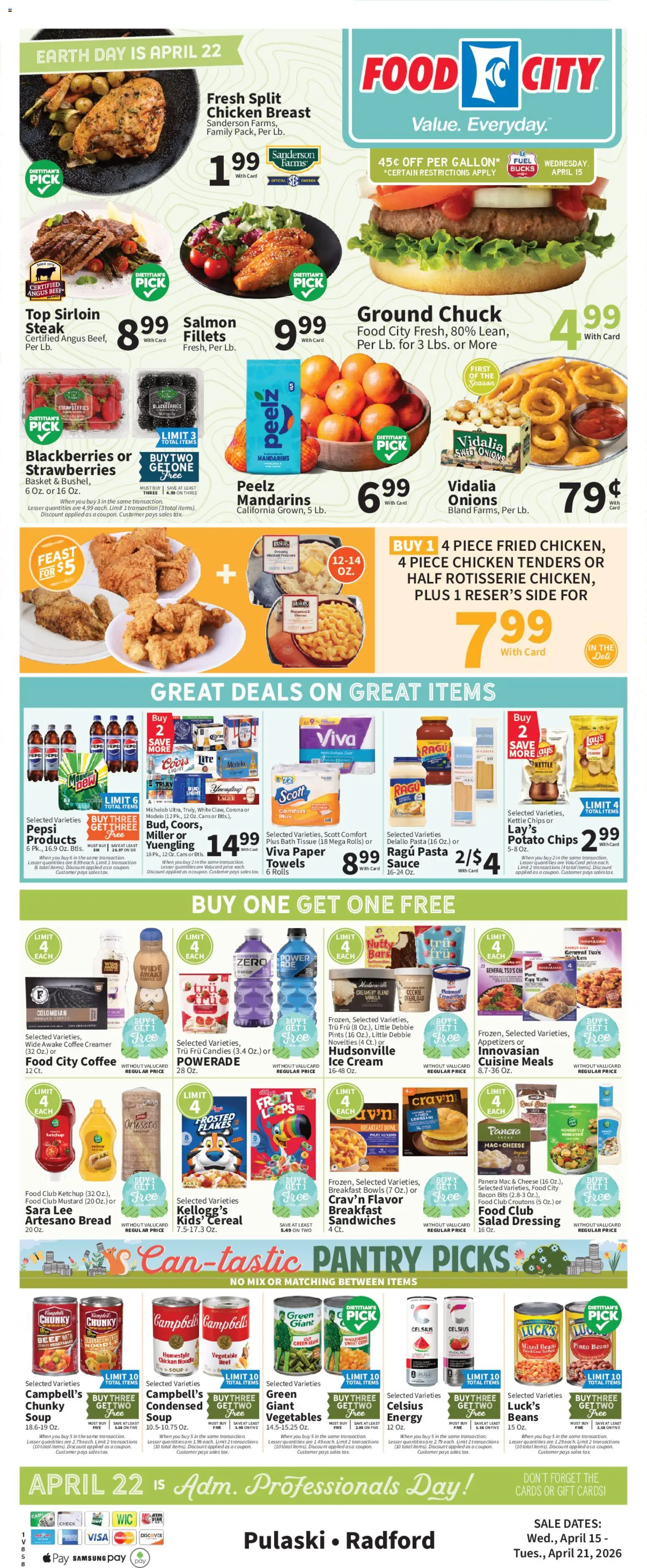 Food City Weekly Ad - valid from 15.04.2026 | Page: 3 | Products: Pasta, Chips, Potatoes, Vegetables