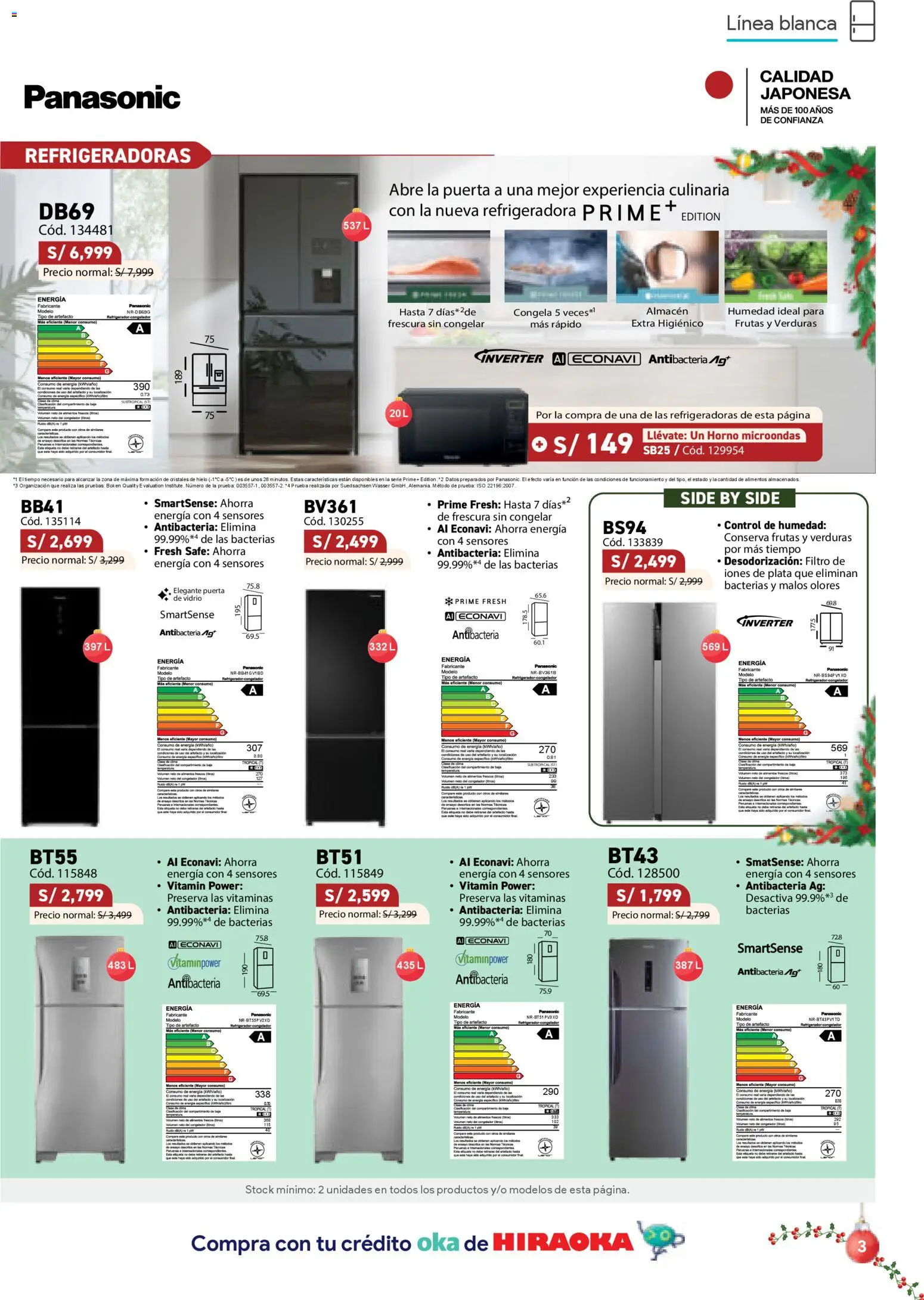 Catálogo Hiraoka válido desde 06.12.2025 | Página: 3 | Productos: Refrigerador, Congelador, Horno, Horno microondas