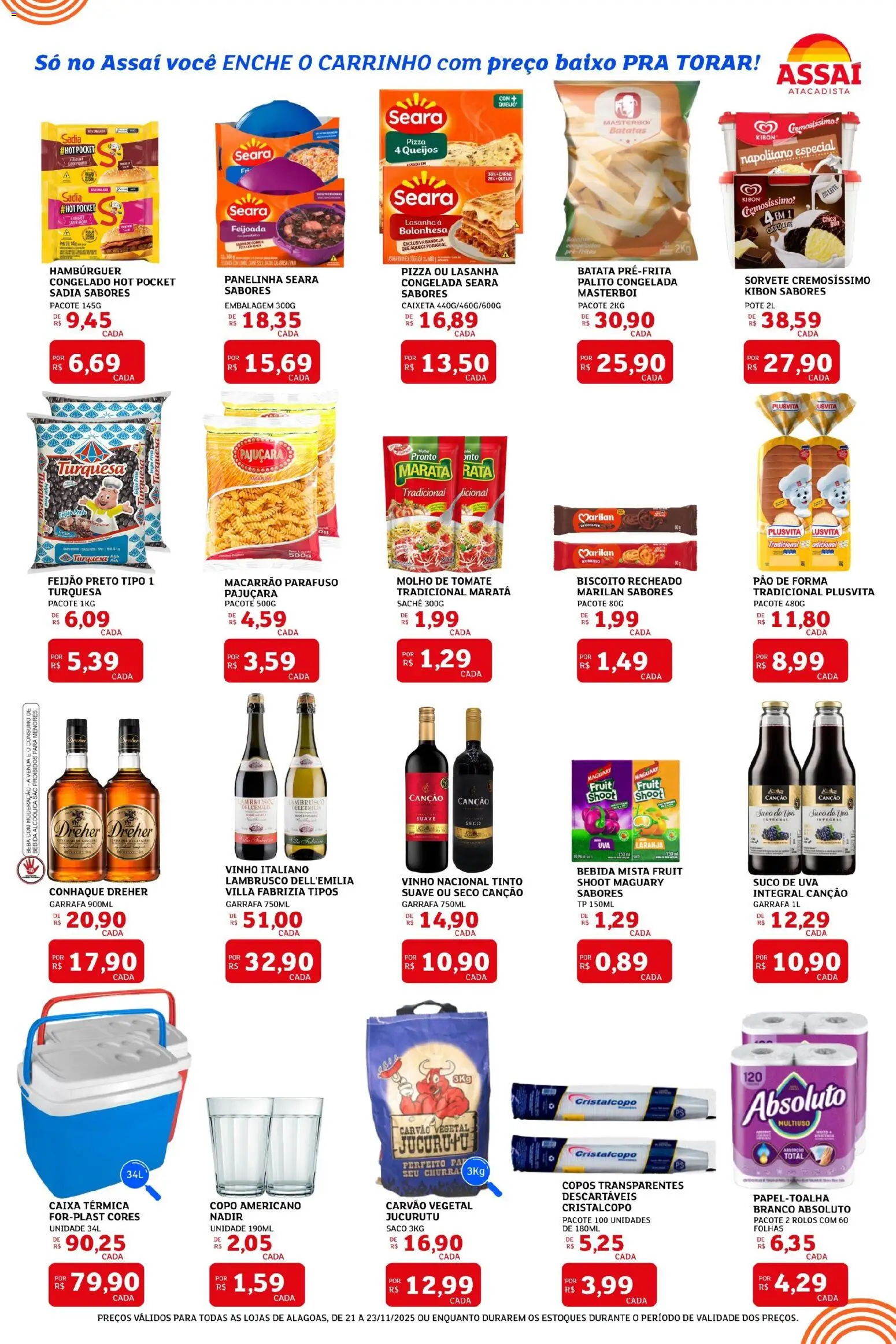 Assaí Atacadista Folheto - válido de 21.11.2025 | Página: 2 | Produtos: Biscoito, Molho de tomate, Vinho, Baixo