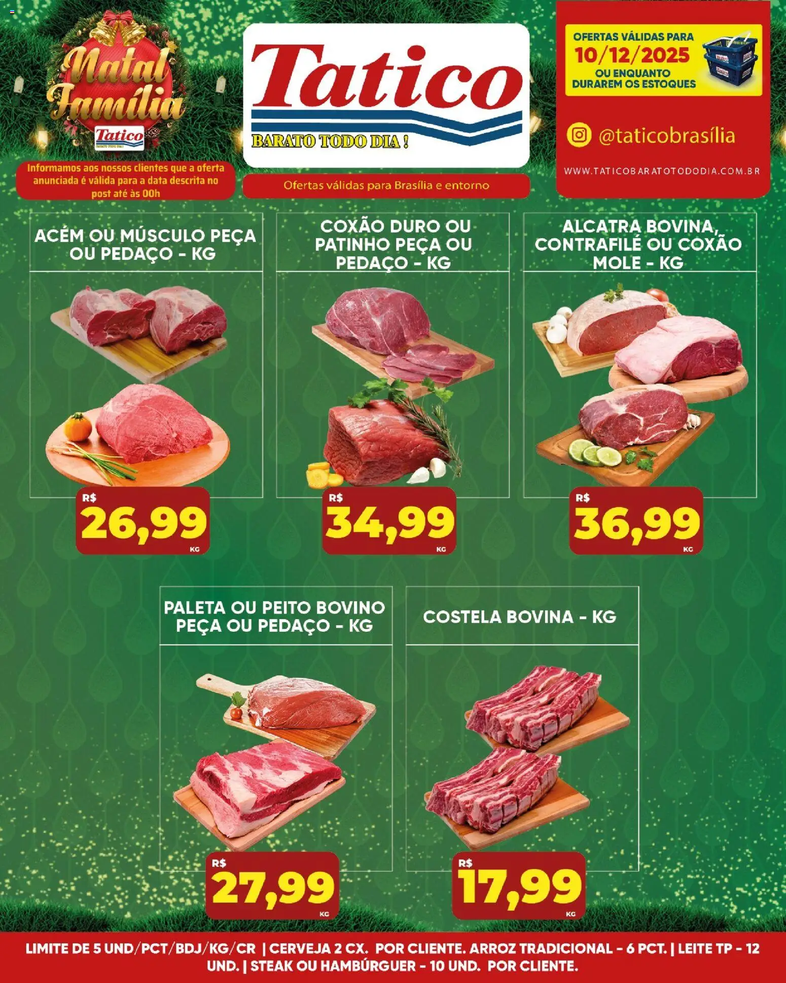 Tatico Folheto - válido de 10.12.2025 | Página: 7 | Produtos: Alcatra, Cerveja, Arroz, Hambúrguer