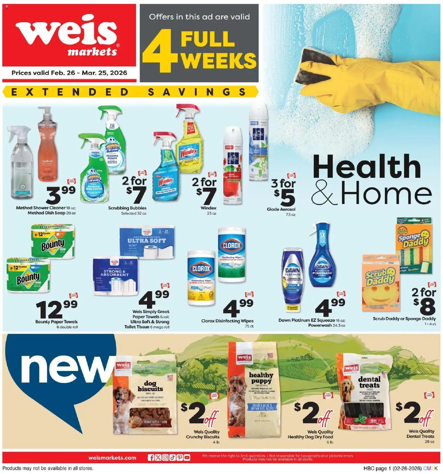 Weis Health&Home - valid from 26.02.2026 | Page: 1 | Products: Shower, Butter, Soap, Sponge
