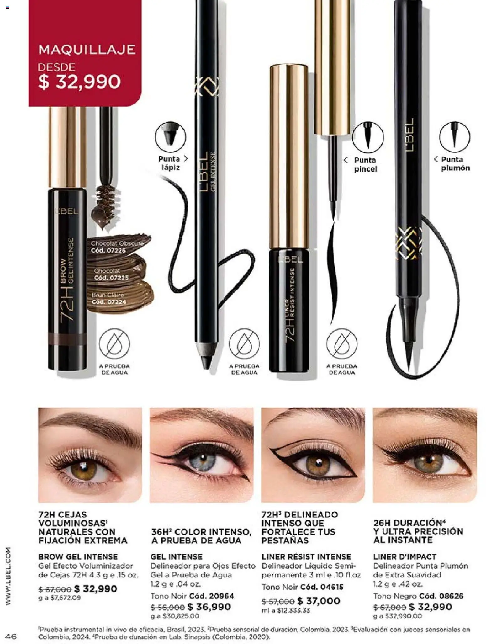 L'Bel revista - valida desde el 03.11.2025 | Página: 46 | Productos: Agua, Maquillaje, Delineador