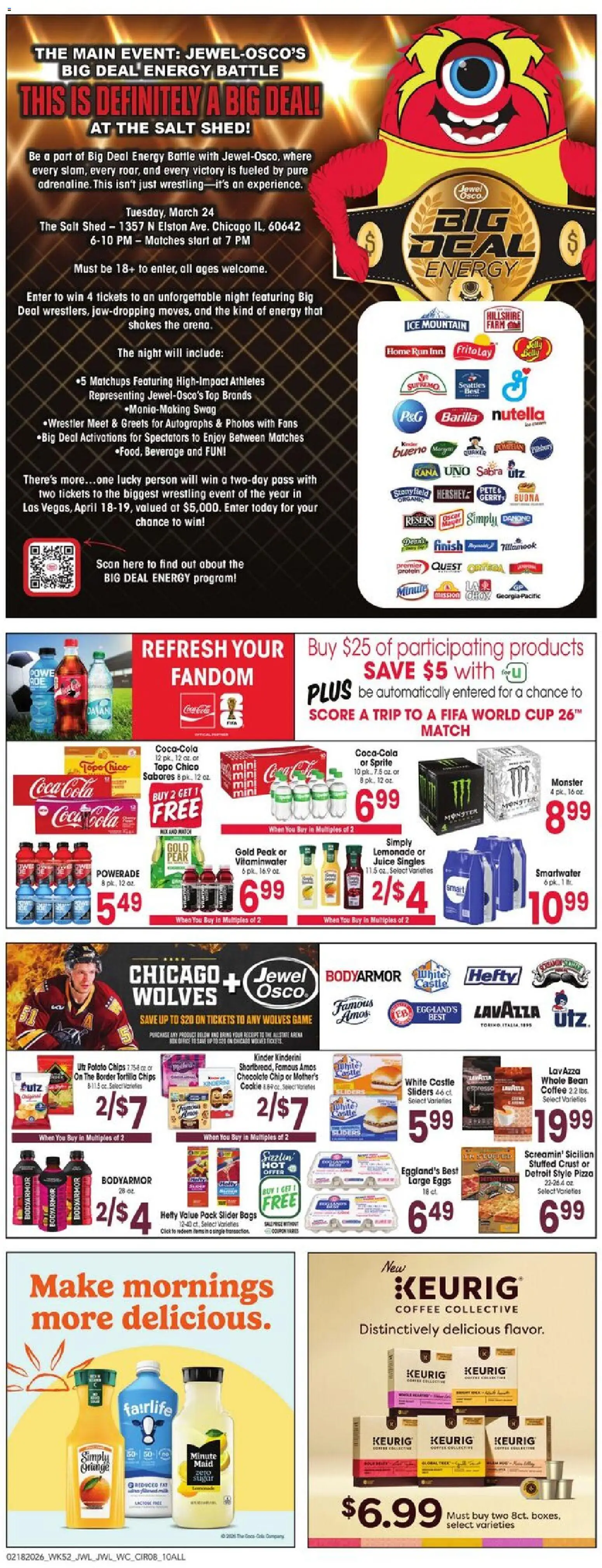 Jewel Osco Weekly Ad - valid from 18.02.2026 | Page: 8 | Products: Coffee, Juice, Chips, Game
