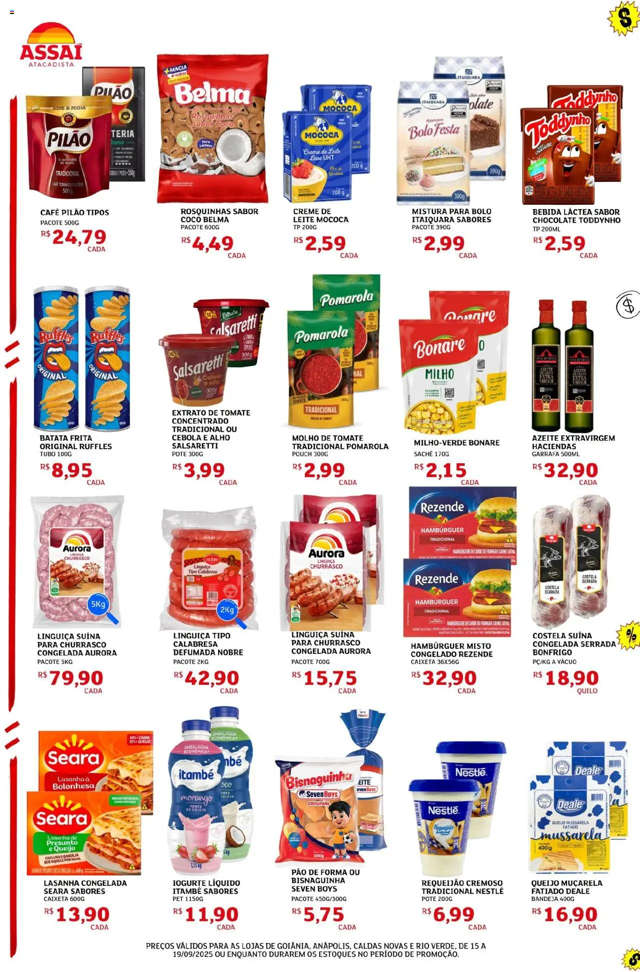 Assaí Atacadista Folheto - válido de 15.09.2025 | Página: 2 | Produtos: Alho, Hambúrguer, Batata frita, Mistura para bolo