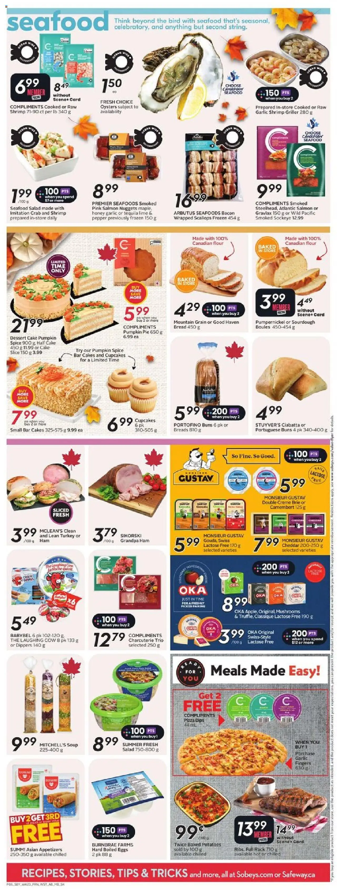 Safeway flyer valid from 02.10.2025 | Page: 10 | Products: Potatoes, Eggs, Bread, Pumpkin