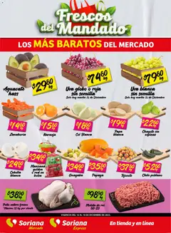 Vista previa de Soriana - Frescos del Mandado Mercado: Coah, Chih y Dur, nuevo folleto de la tienda, válido en México a partir del 16.12.2025