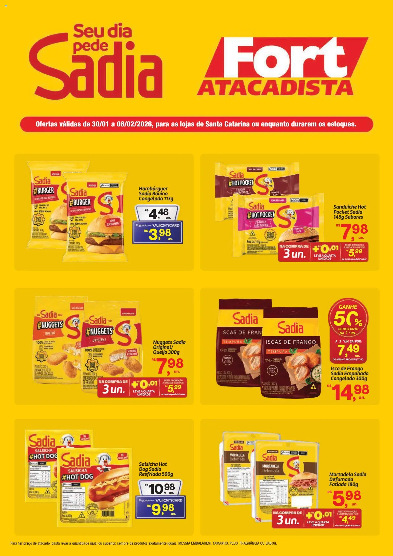 Fort Atacadista Folheto - válido de 30.01.2026 | Página: 1 | Produtos: Fragrância, Queijo, Sanduíche, Peito de frango