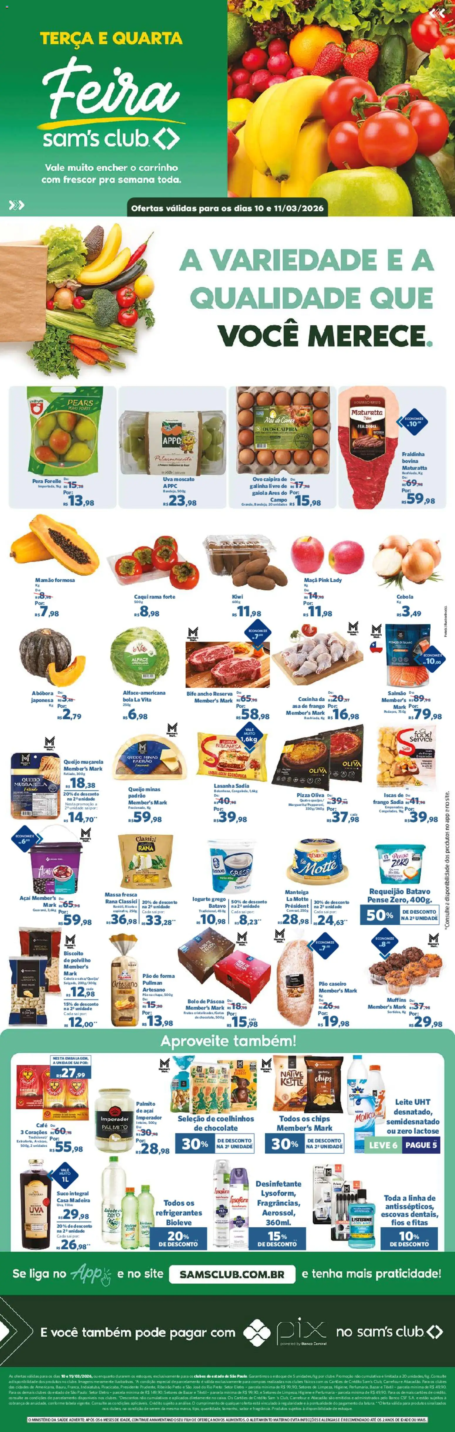 Sam's Club Folheto - válido de 10.03.2026 | Página: 1 | Produtos: Ovos, Café, Chocolate, Suco