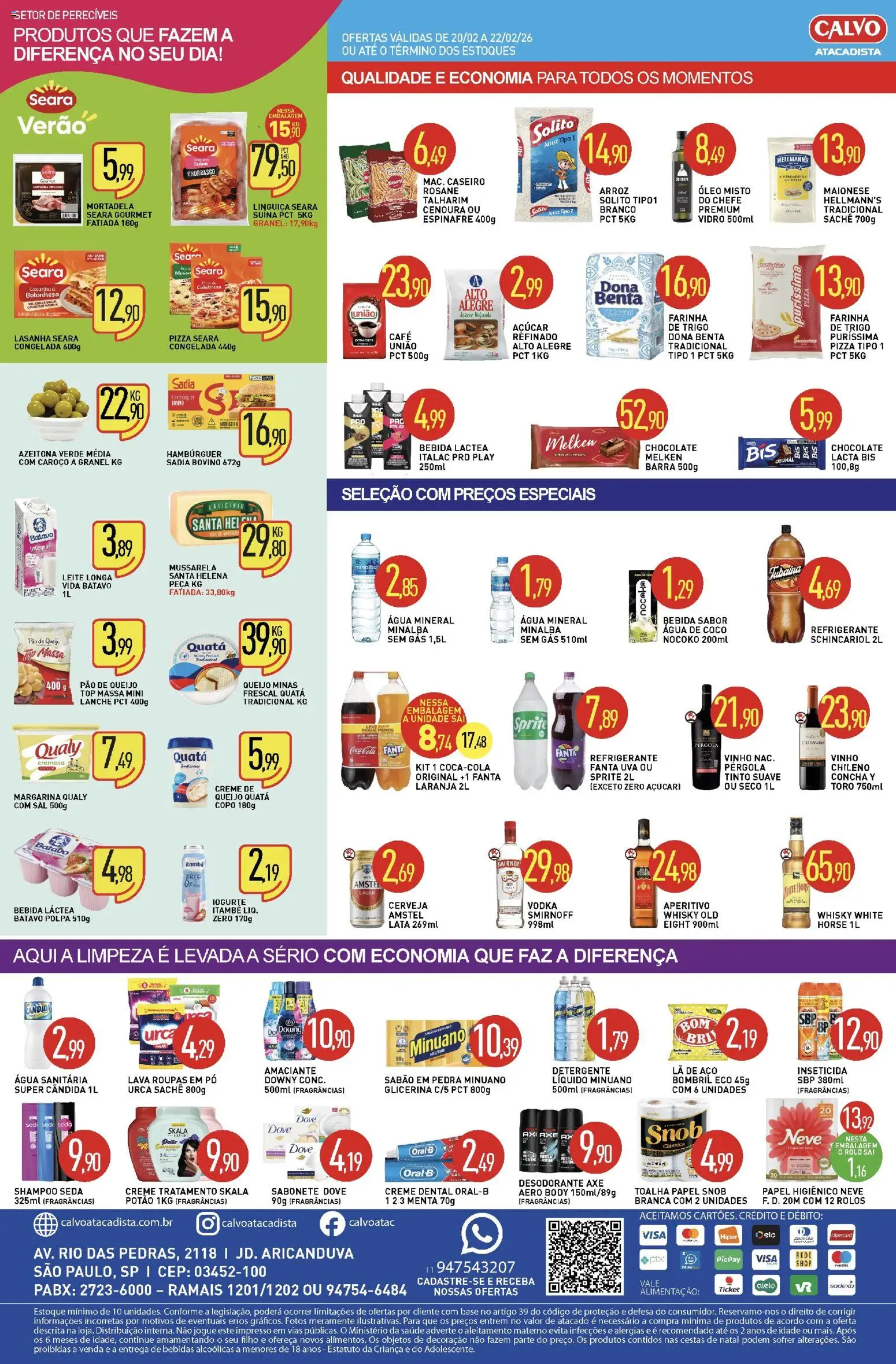 Calvo Atacadista Folheto - válido de 20.02.2026 | Página: 2 | Produtos: Hambúrguer, Água mineral, Creme dental, Margarina