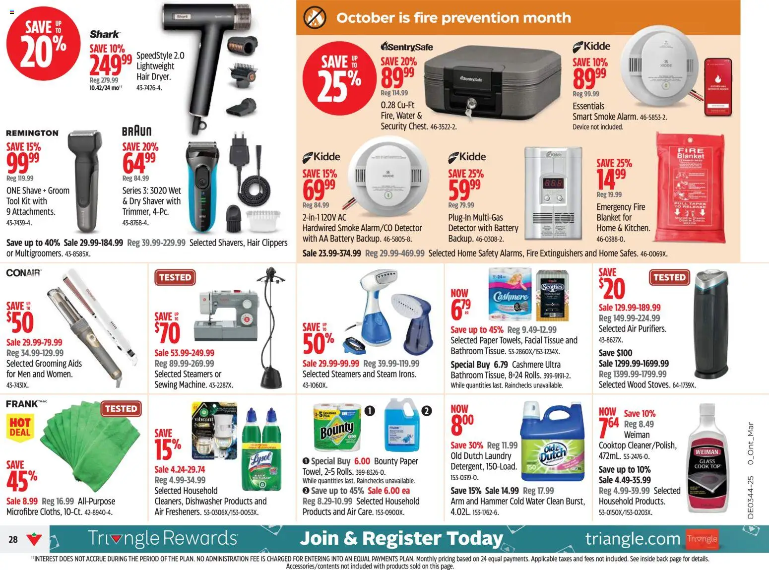 Canadian Tire flyer valid from 23.10.2025 | Page: 28 | Products: Dishwasher, Hair clippers, Blanket, Battery