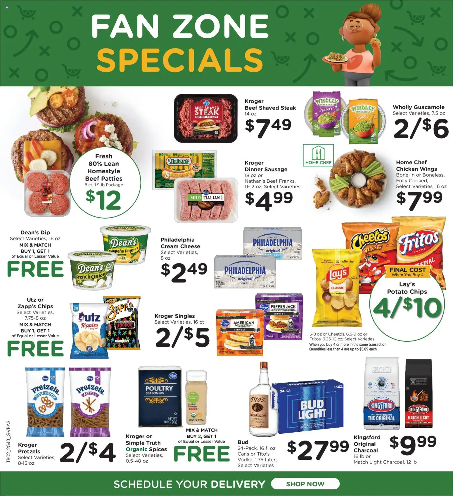 Kroger Ad - valid from 28.11.2025 | Page: 4 | Products: Cheese, Beef, Chips, Cream