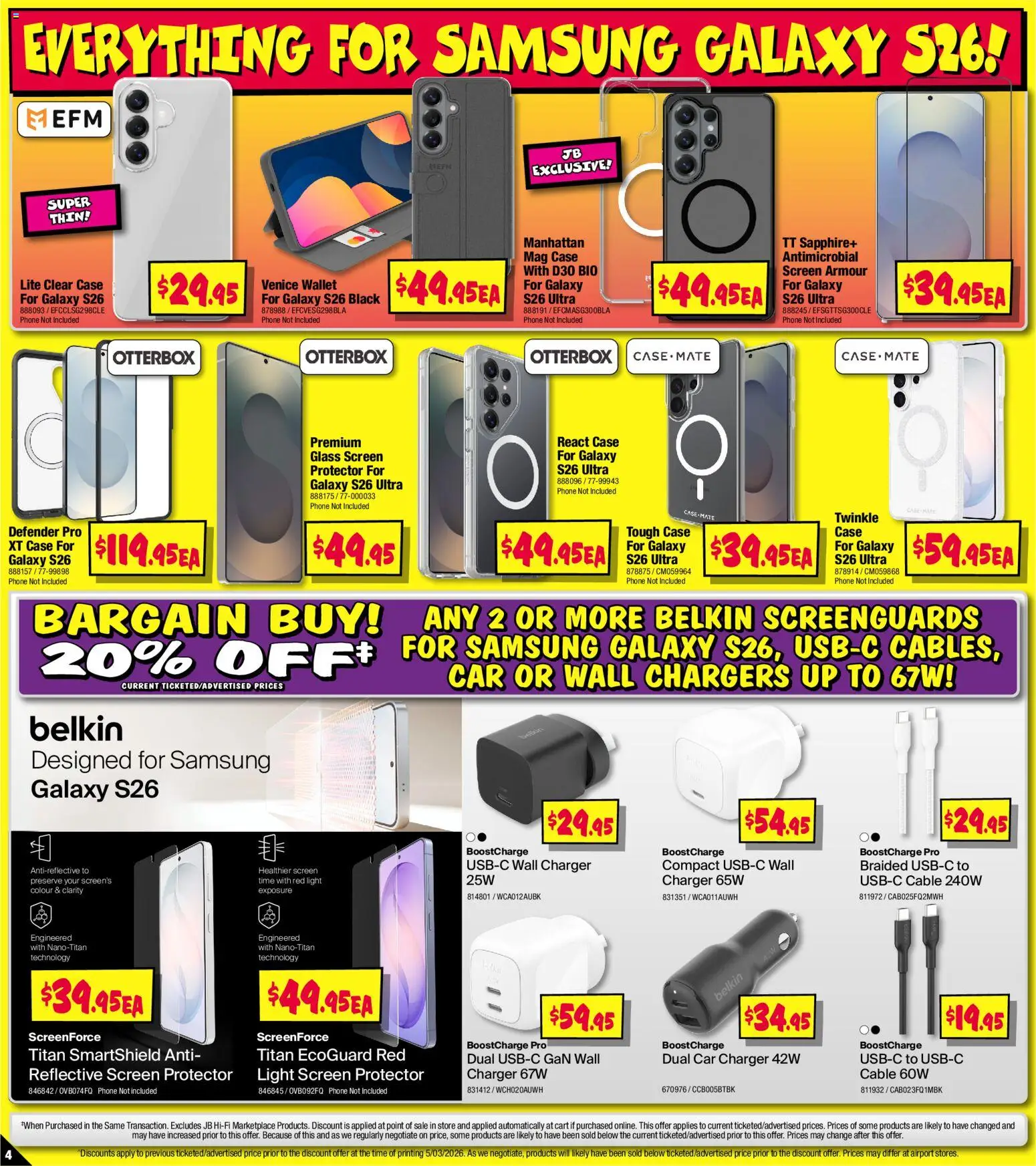 JB Hi-Fi catalogue - valid from 19.03.2026 | Page: 4 | Products: Light, Cart, Case, Usb