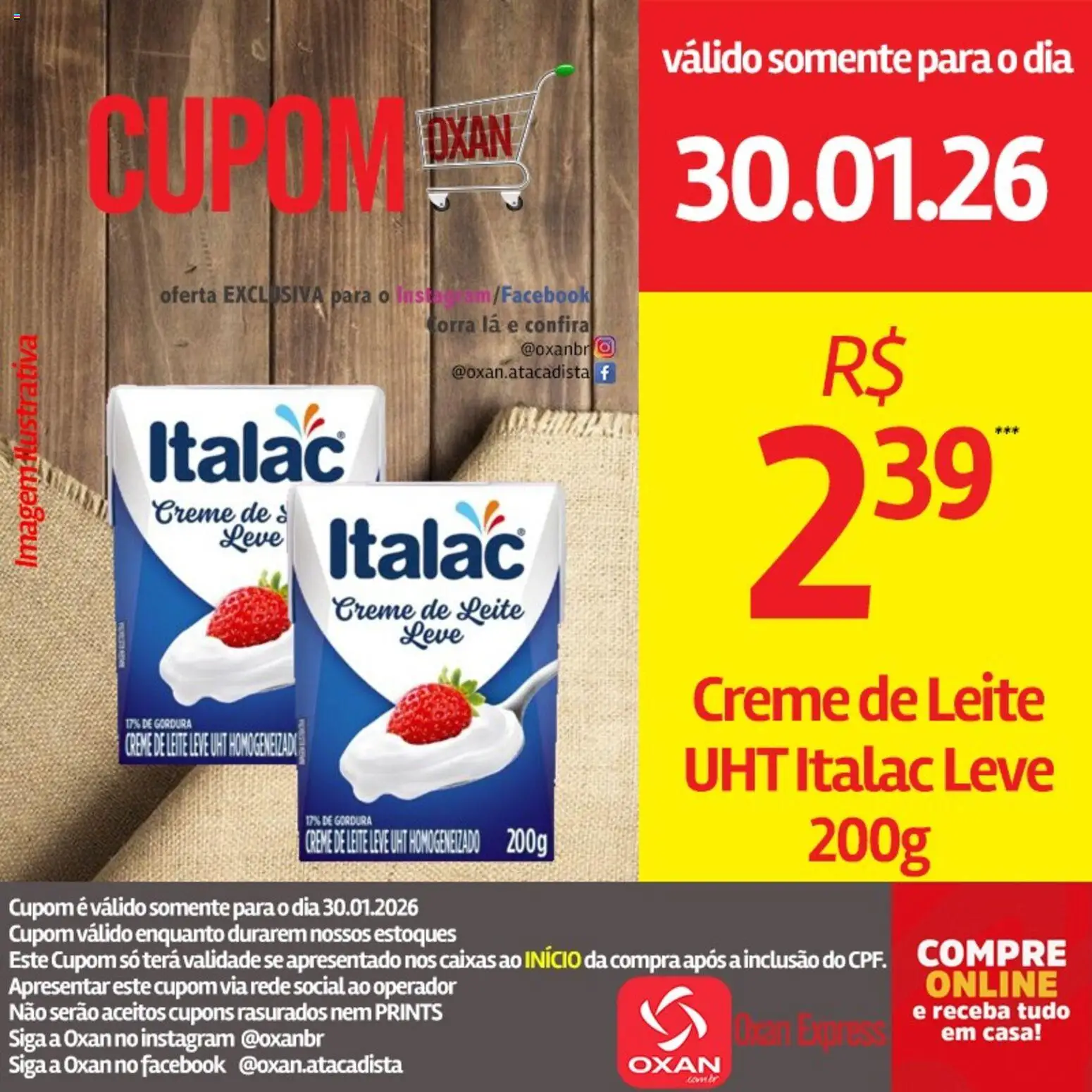Oxan Atacadista Folheto - válido de 30.01.2026 | Página: 19 | Produtos: Leite, Creme, Creme de leite