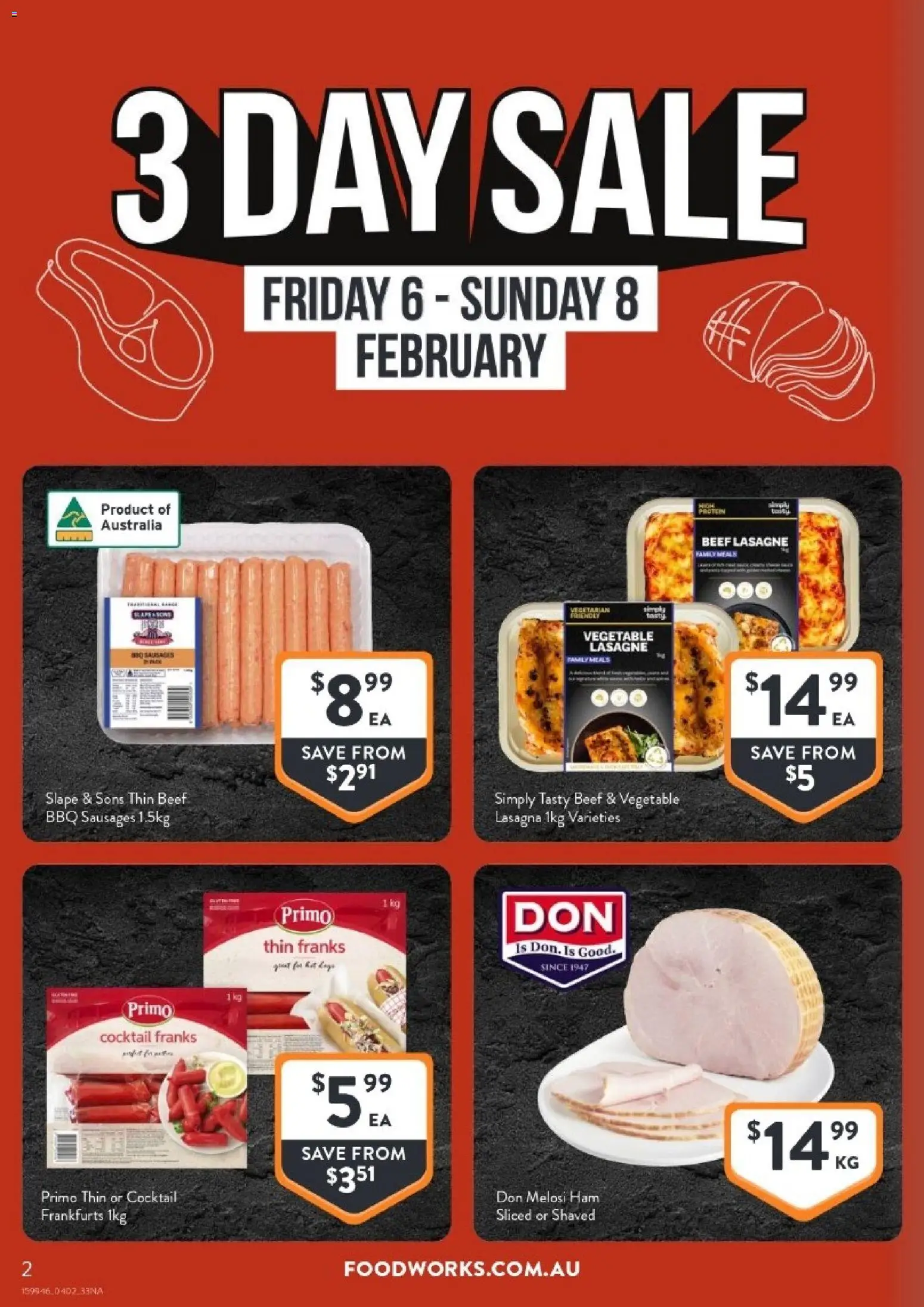 Foodworks catalogue - valid from 04.02.2026 | Page: 2 | Products: Ham, Beef
