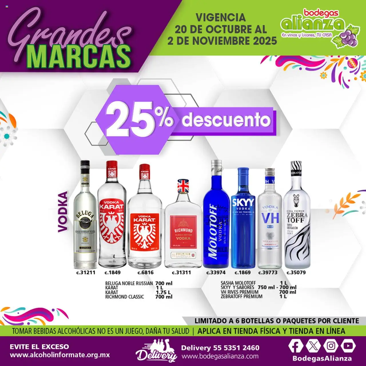 Nuevas ofertas de Bodegas Alianza válidas en toda la República Mexicana desde el 20.10.2025. ¡Encuentra las mejores ofertas en Bodegas Alianza catálogo Las ofertas de la semana! | Página: 8 | Productos: Vodka