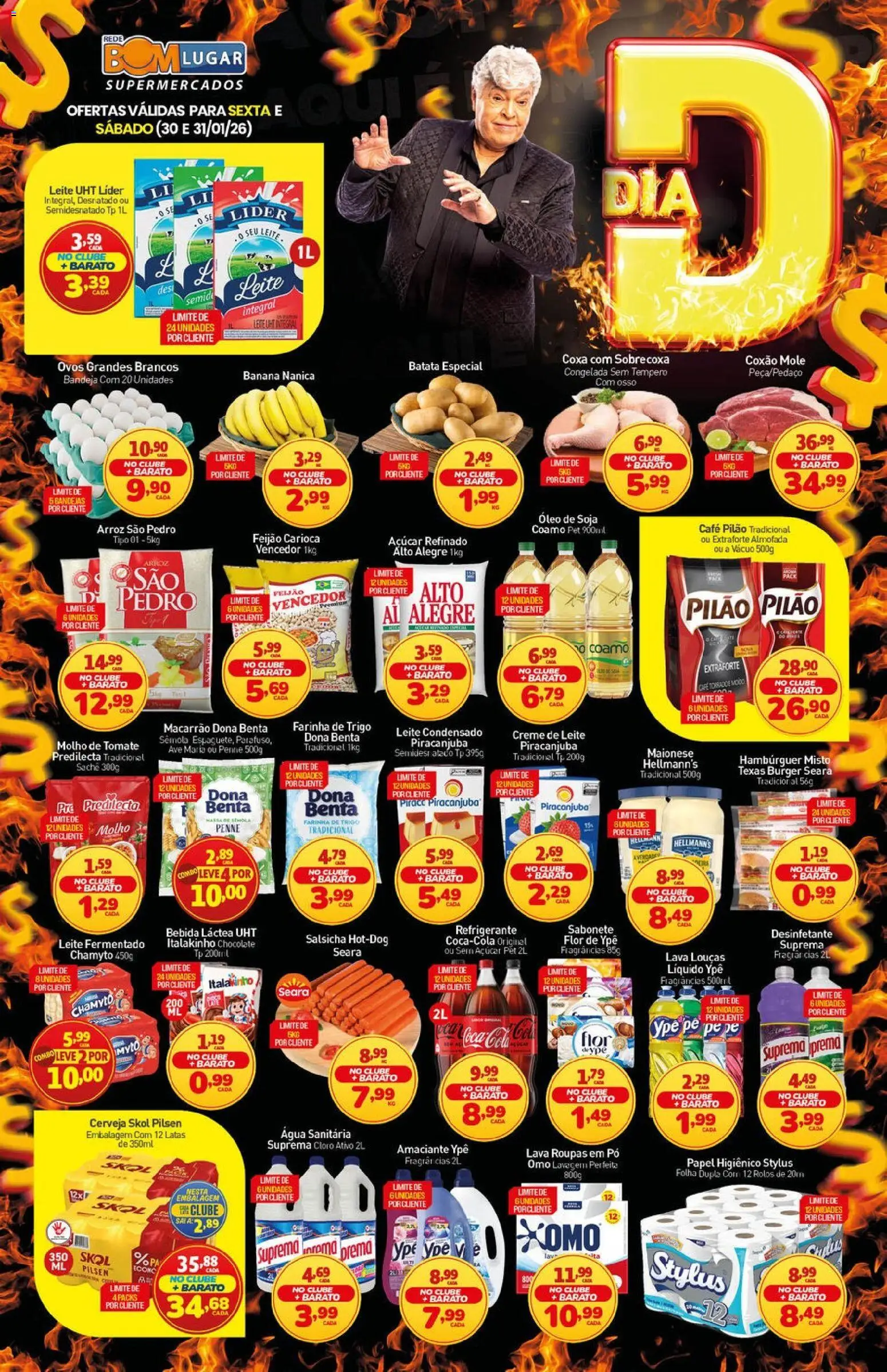 Rede Bom Lugar Folheto - válido de 30.01.2026 | Página: 1 | Produtos: Óleo, Café, Arroz, Batata