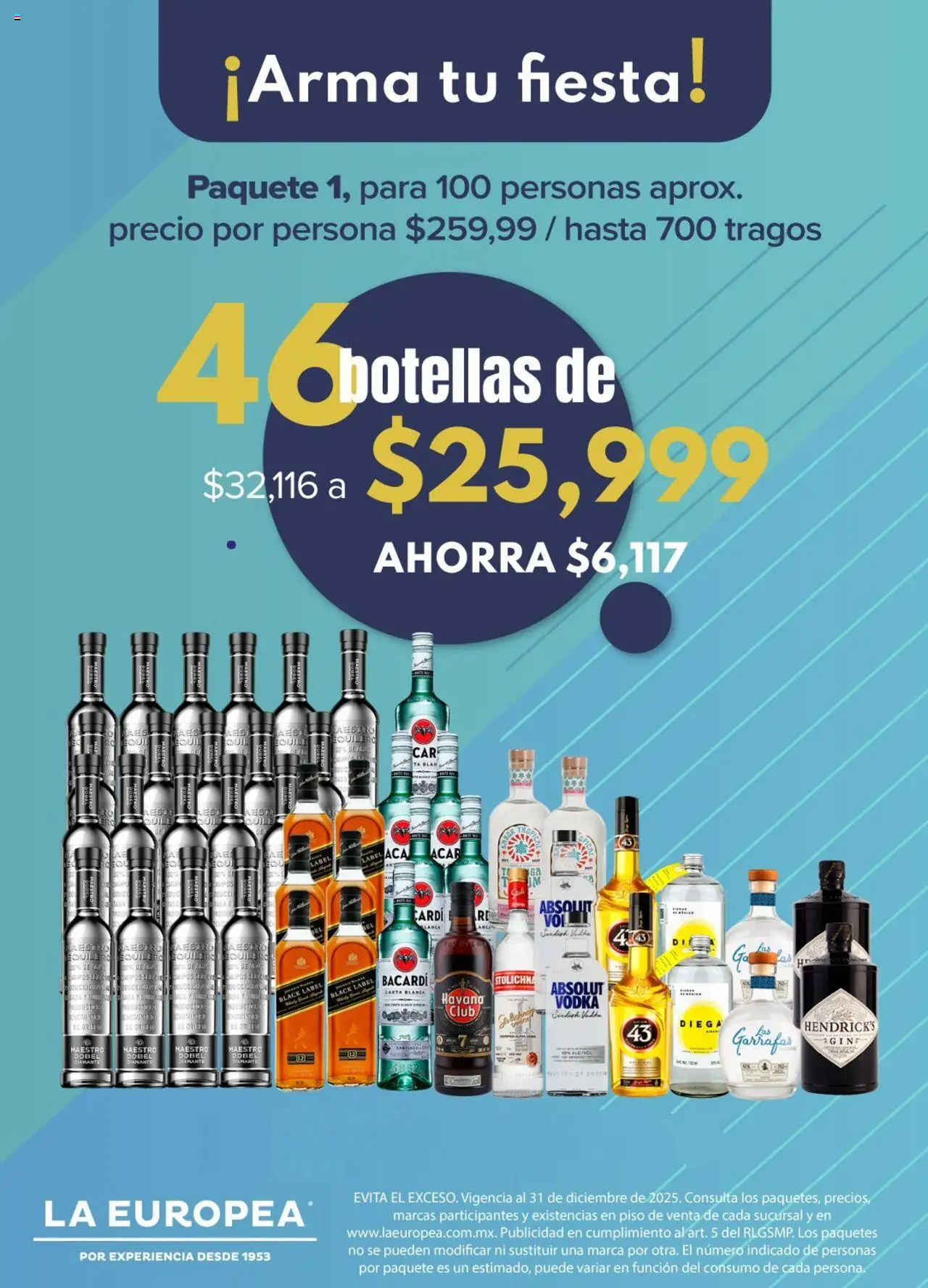 Nuevas ofertas de La Europea válidas en toda la República Mexicana desde el 07.01.2025. ¡Encuentra las mejores ofertas en La Europea catálogo Arma tu Fiesta! | Página: 1 | Productos: Vodka