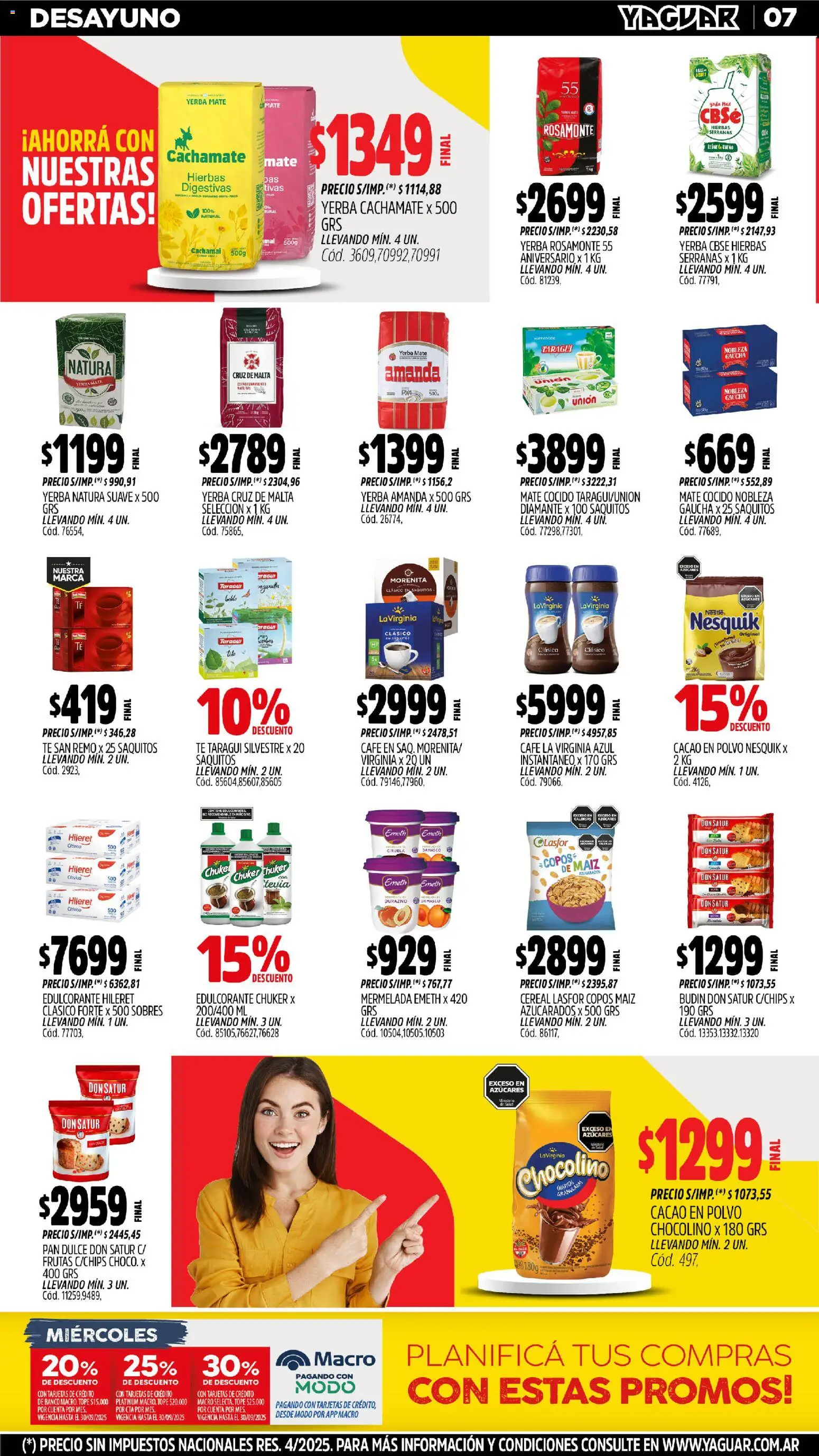 Yaguar - Chaco │ válido desde el 27.10.2025 | Página: 7 | Productos: Durazno, Polvo, Pan, Mate cocido