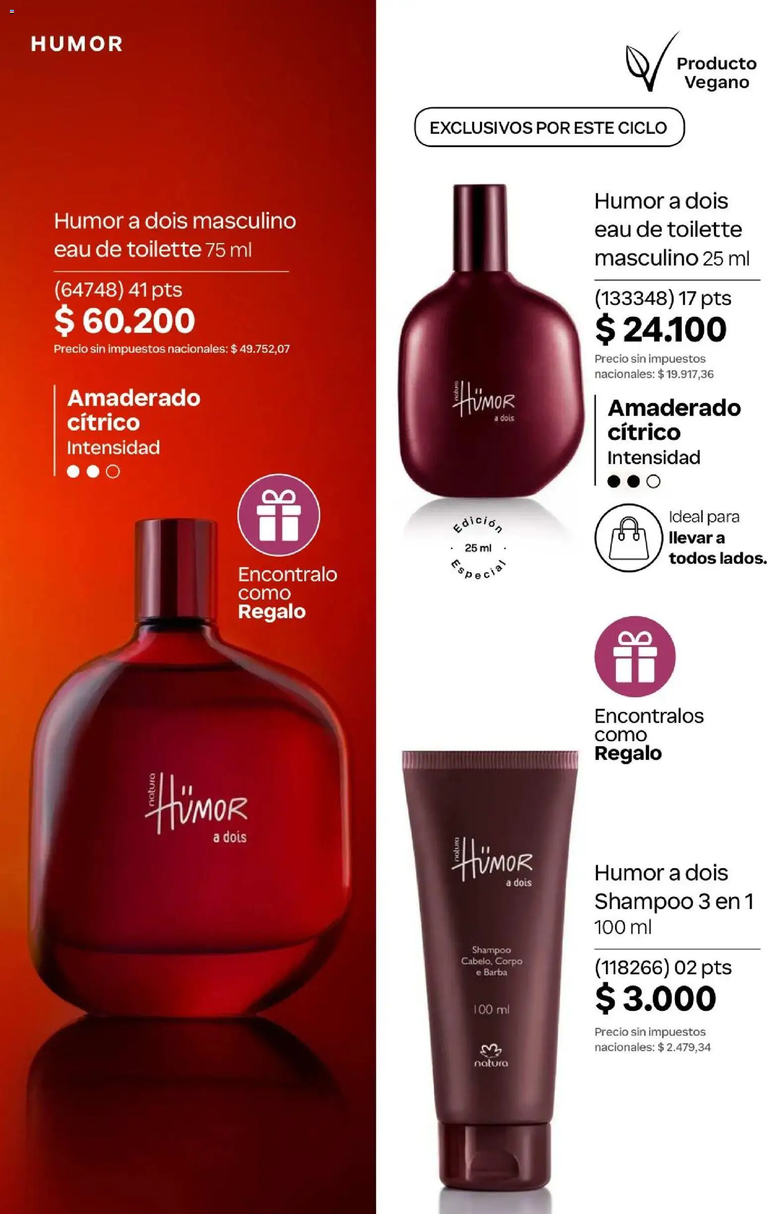 Natura Catálogo Ciclo 4/2026 │ válido desde el 01.04.2026 | Página: 100 | Productos: Eau de toilette, Shampoo