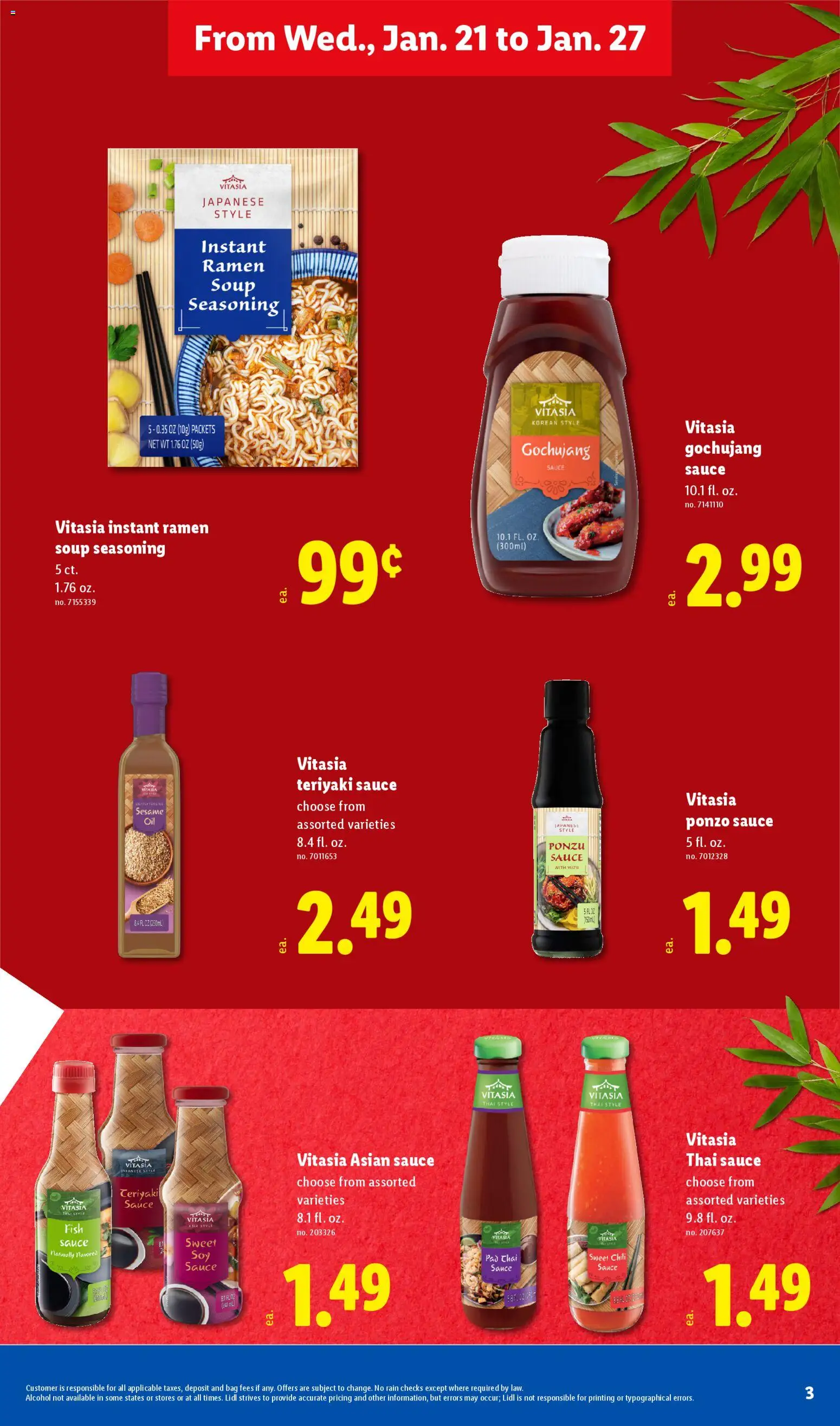 Lidl Weekly Ad - valid from 21.01.2026 | Page: 3 | Products: Fish, Sauce, Bag