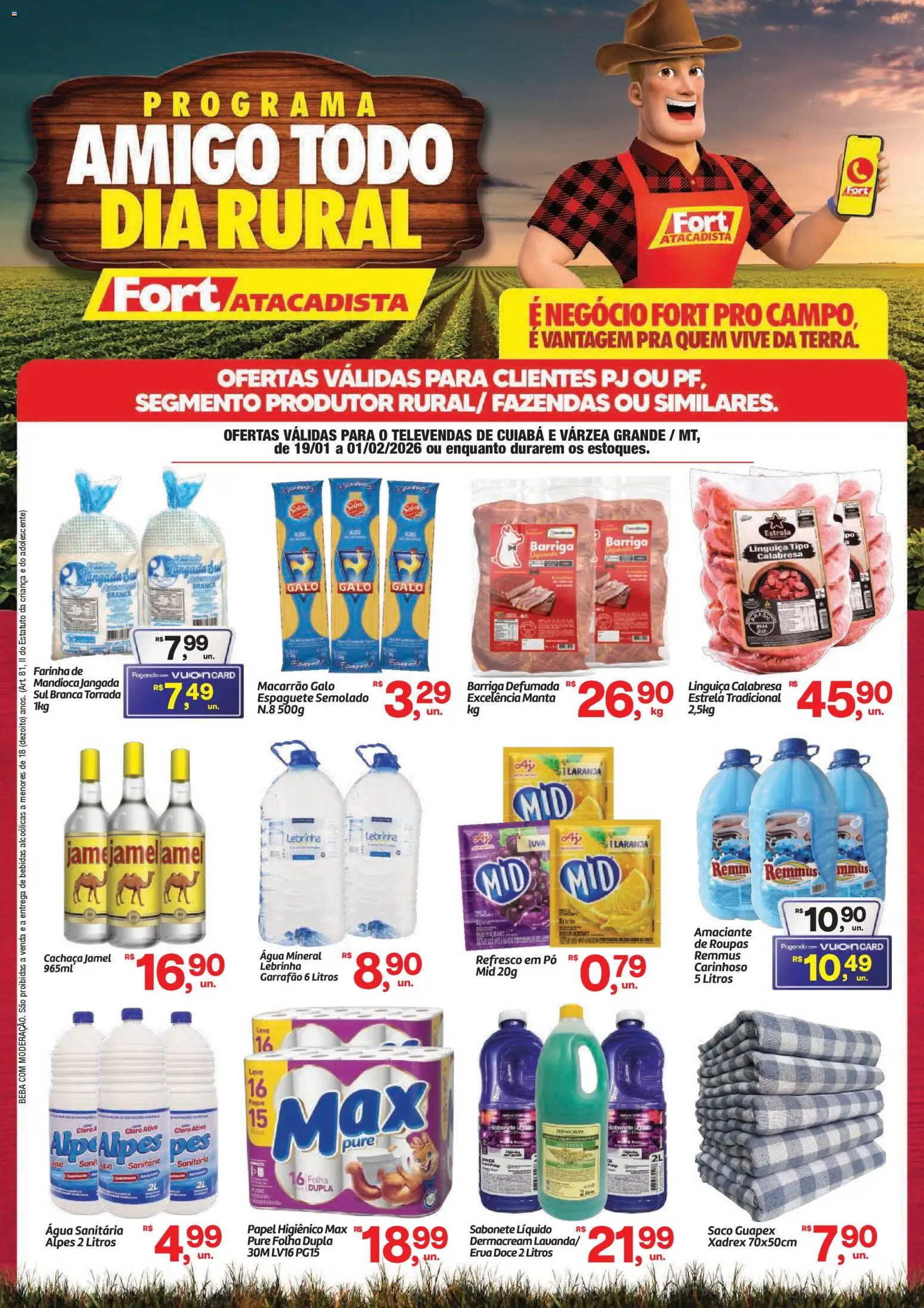 Fort Atacadista Folheto - válido de 19.01.2026 | Página: 1 | Produtos: Cloro, Refresco, Sabonete, Água mineral