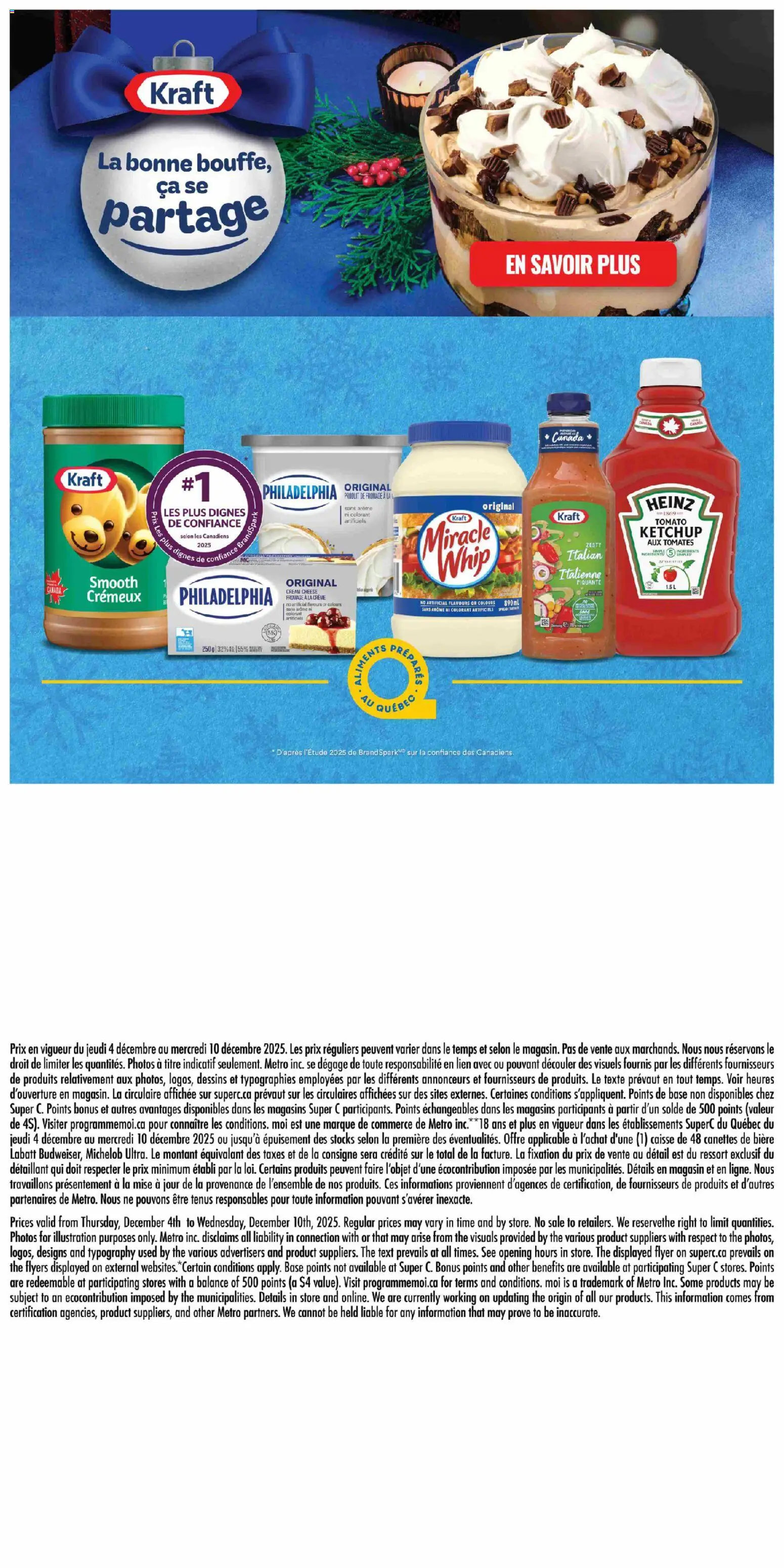 Super C flyer valid from 04.12.2025 | Page: 17 | Products: Ketchup, Cream, Cheese