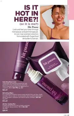 Preview of Hydrating Body Cream, Lightweight, fast absorbing moisturizer with panthenol to help combat dryness, boost the look of elasticity and reduce the appearance of crepiness. 200 ml 263-990 reg. $32 from shop Avon valid from 18.12.2025 | Page: 21 | Products: Cream, Bath