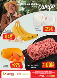 Vista previa de Soriana - Martes y Miércoles del Campo Híper: Ags, Nay, Jal, Qro, Col, Mich, Gto, Hgo, Tlax, Mor, Pue, Gro, Oax, Edo. de Mex, Vall, nuevo folleto de la tienda, válido en México a partir del 18.11.2025