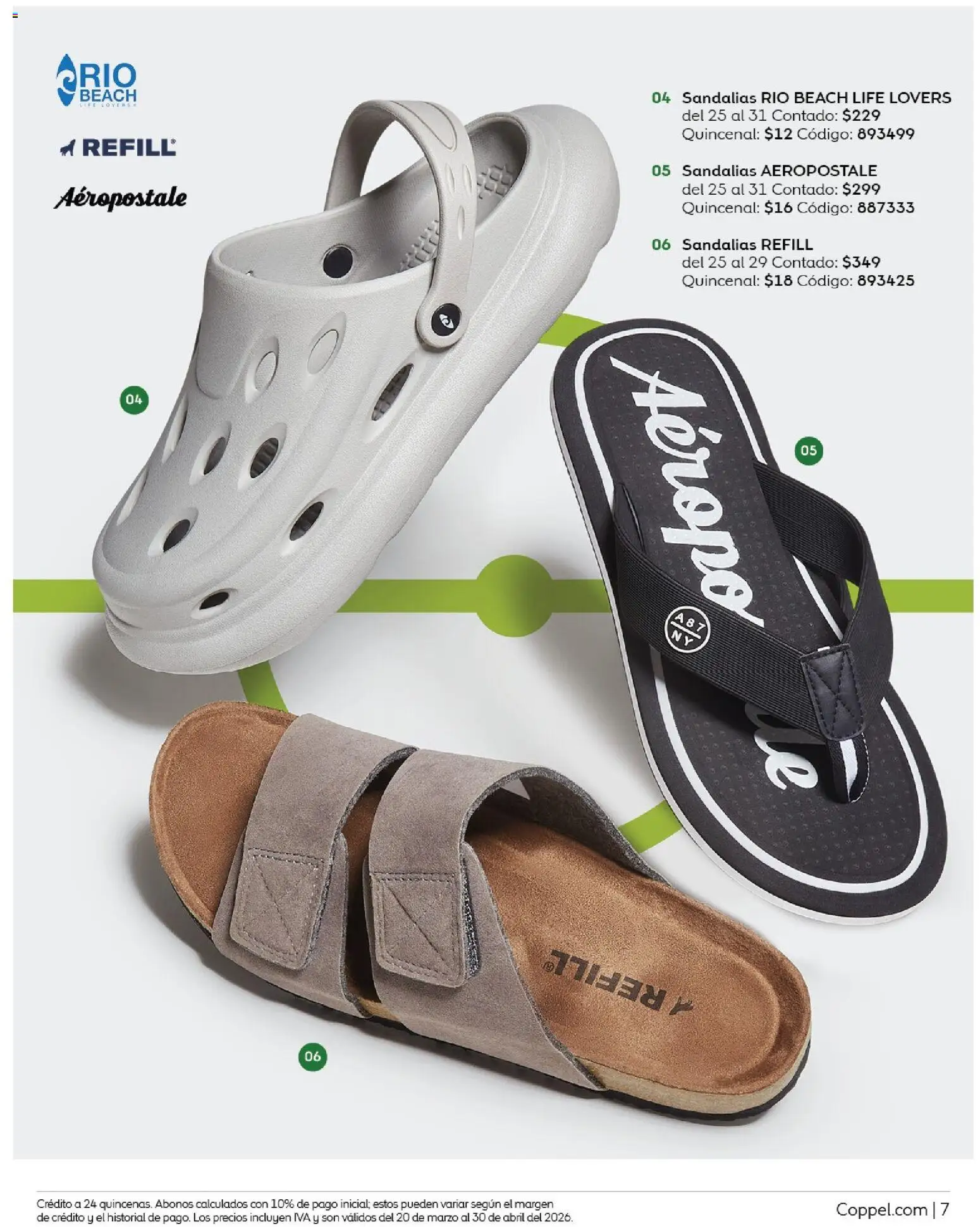 Nuevas ofertas de Coppel válidas en toda la República Mexicana desde el 01.03.2026. ¡Encuentra las mejores ofertas en Coppel catálogo Vacaciones Semana Santa! | Página: 7 | Productos: Sandalias