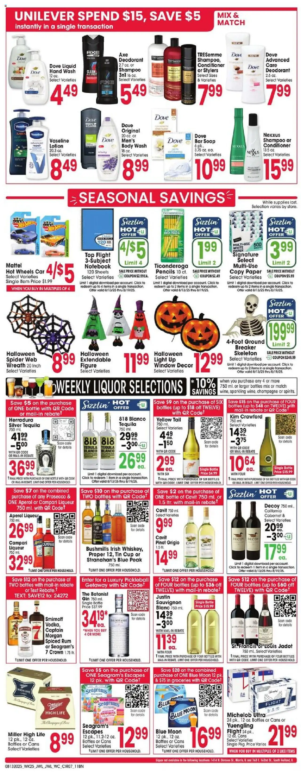 Jewel Osco Weekly Ad - valid from 13.08.2025 | Page: 10 | Products: Shampoo, Deodorant, Gin, Body Wash