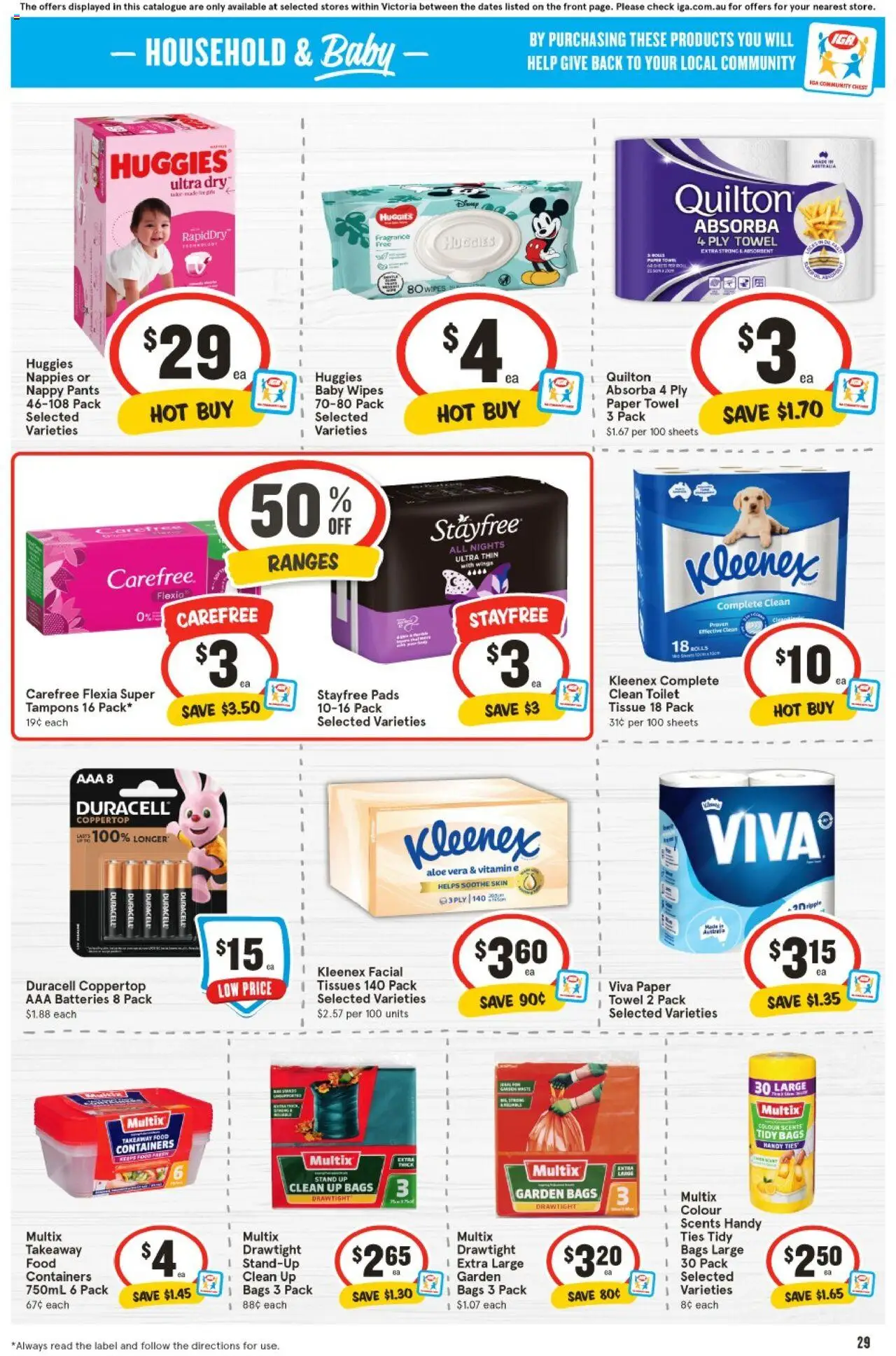 IGA catalogue - valid from 18.06.2025 | Page: 25 | Products: Household, Nappies, Batteries, Tissues