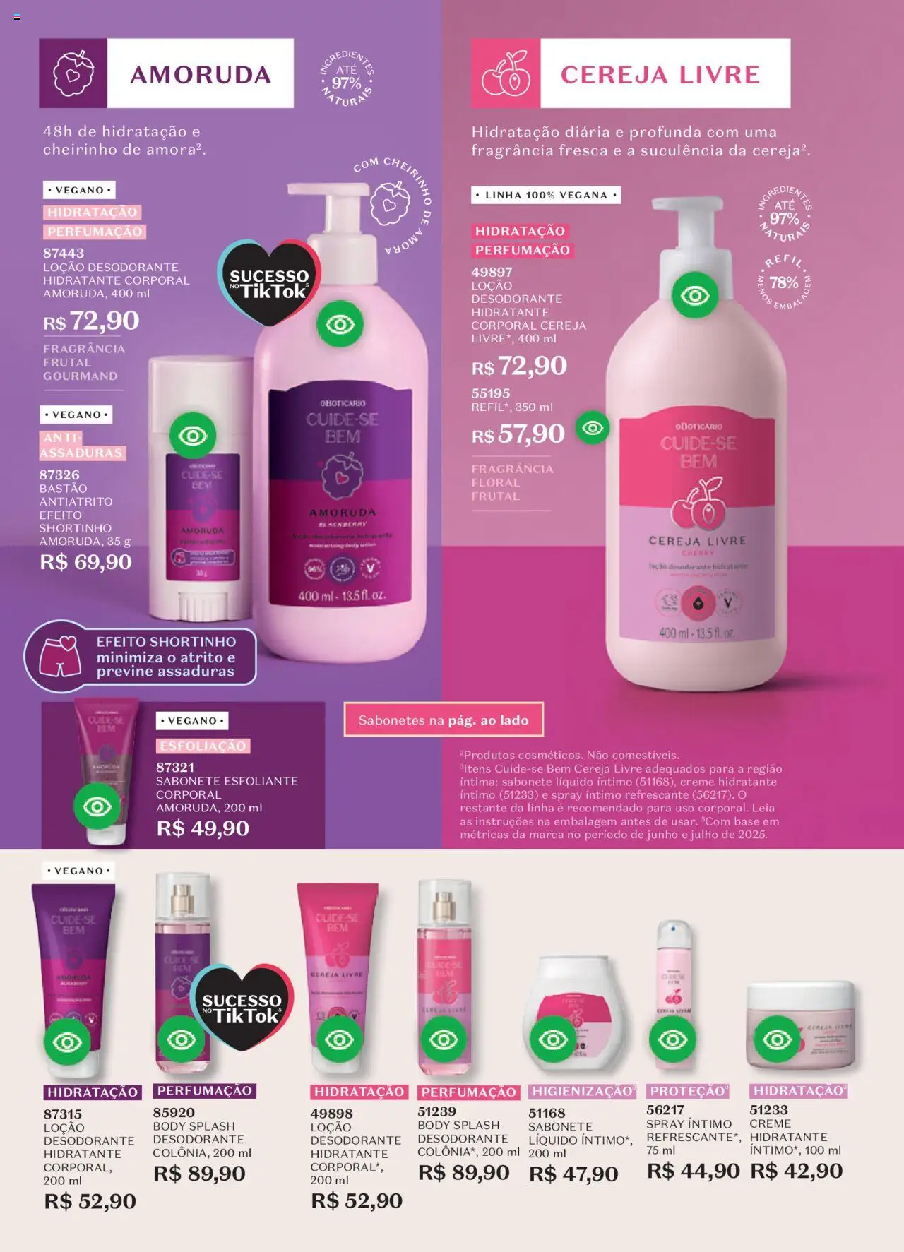 O Boticário Folheto - válido de 22.09.2025 | Página: 139 | Produtos: Cereja, Fragrância, Hidratante corporal, Sabonete líquido