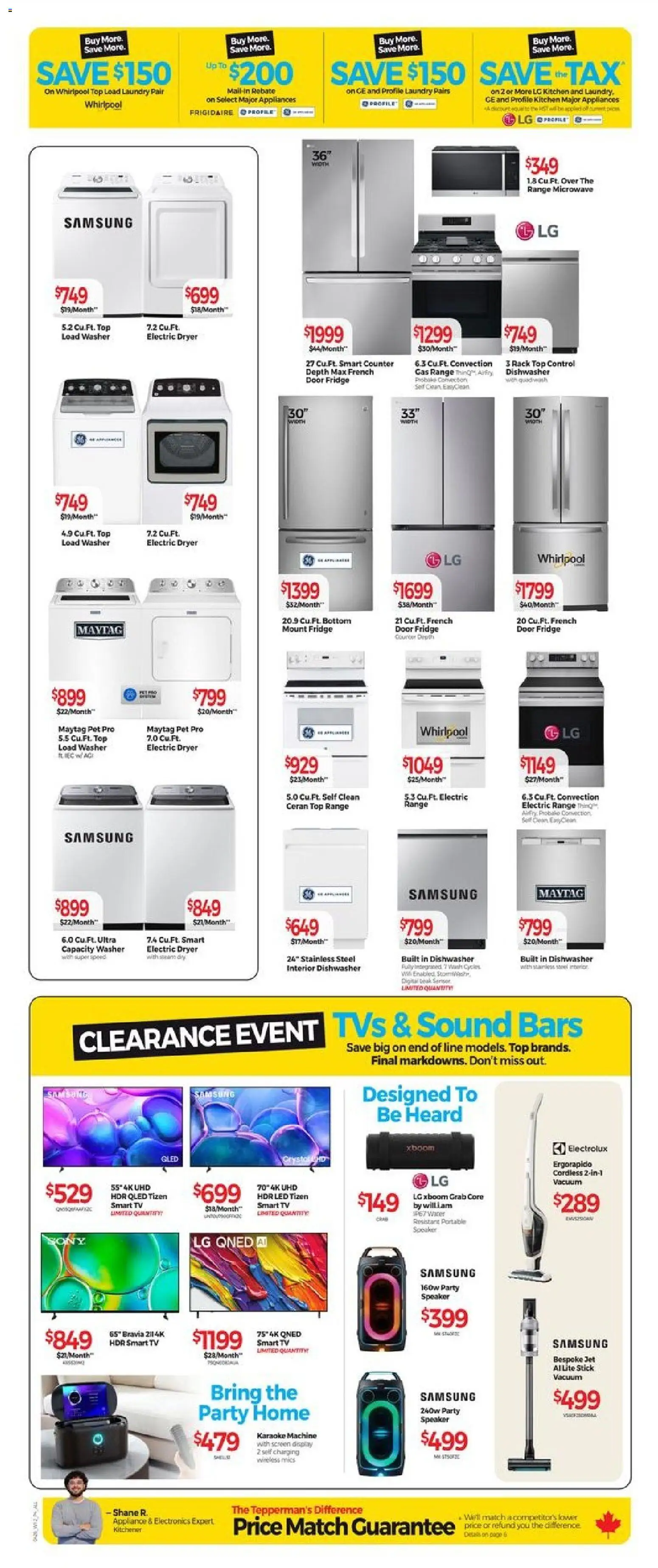 Tepperman's flyer valid from 03.04.2026 | Page: 6 | Products: Tv, Speaker, Dryer, Dishwasher