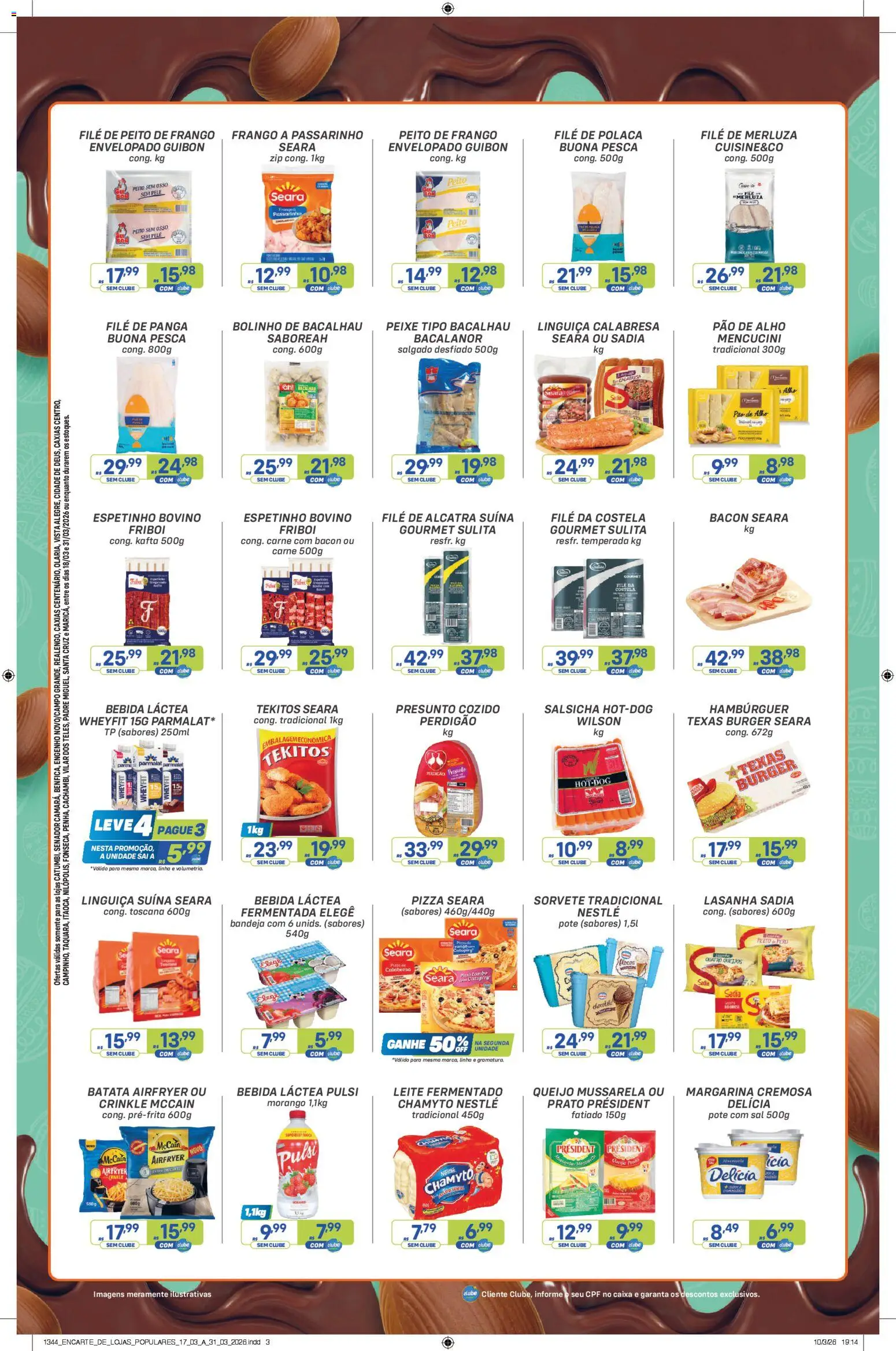 Prezunic Folheto - válido de 20.03.2026 | Página: 3 | Produtos: Bacalhau, Carne, Hambúrguer, Bebida