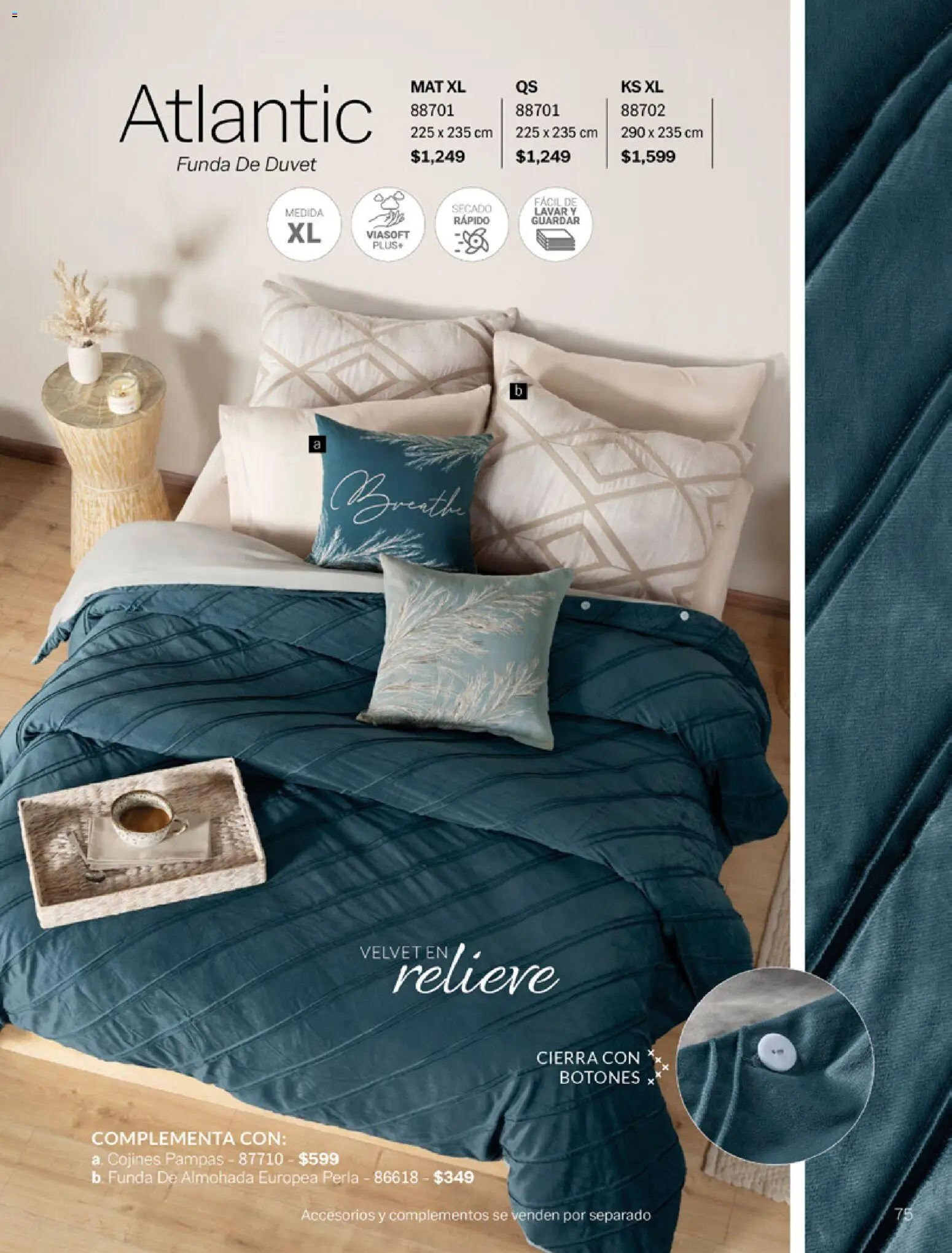 Nuevas ofertas de Vianney válidas en toda la República Mexicana desde el 06.03.2026. ¡Encuentra las mejores ofertas en Vianney catálogo Tu hogar, nuestra pasión! | Página: 77 | Productos: Funda, Funda de almohada, Almohada