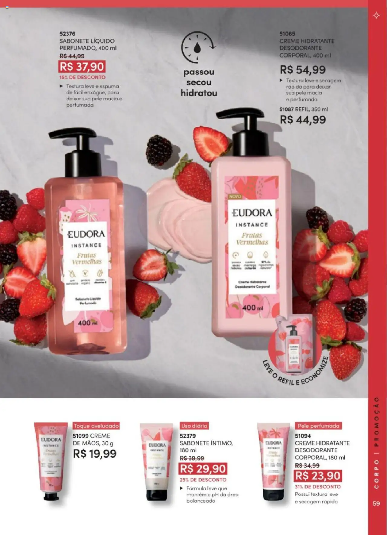 Eudora Folheto - válido de 06.06.2025 | Página: 59 | Produtos: Desodorante, Creme, Sabonete, Sabonete líquido