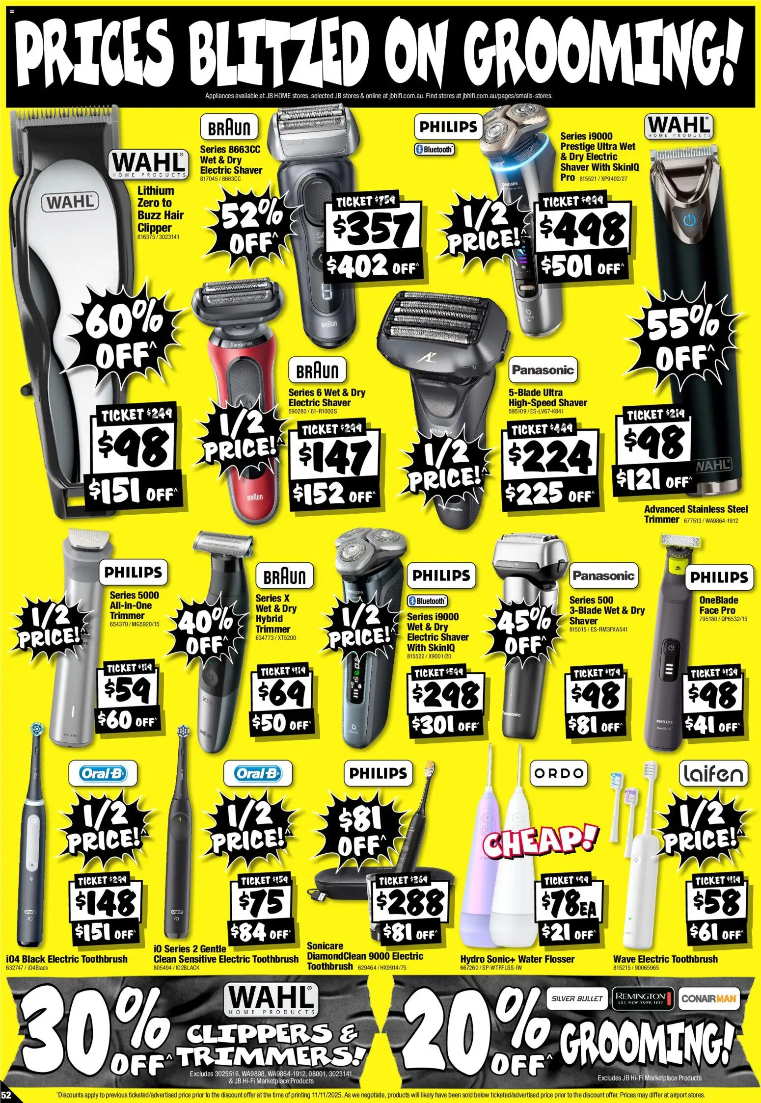 JB Hi-Fi catalogue - valid from 19.11.2025 | Page: 52 | Products: Trimmers, Water, Toothbrush, Electric shaver